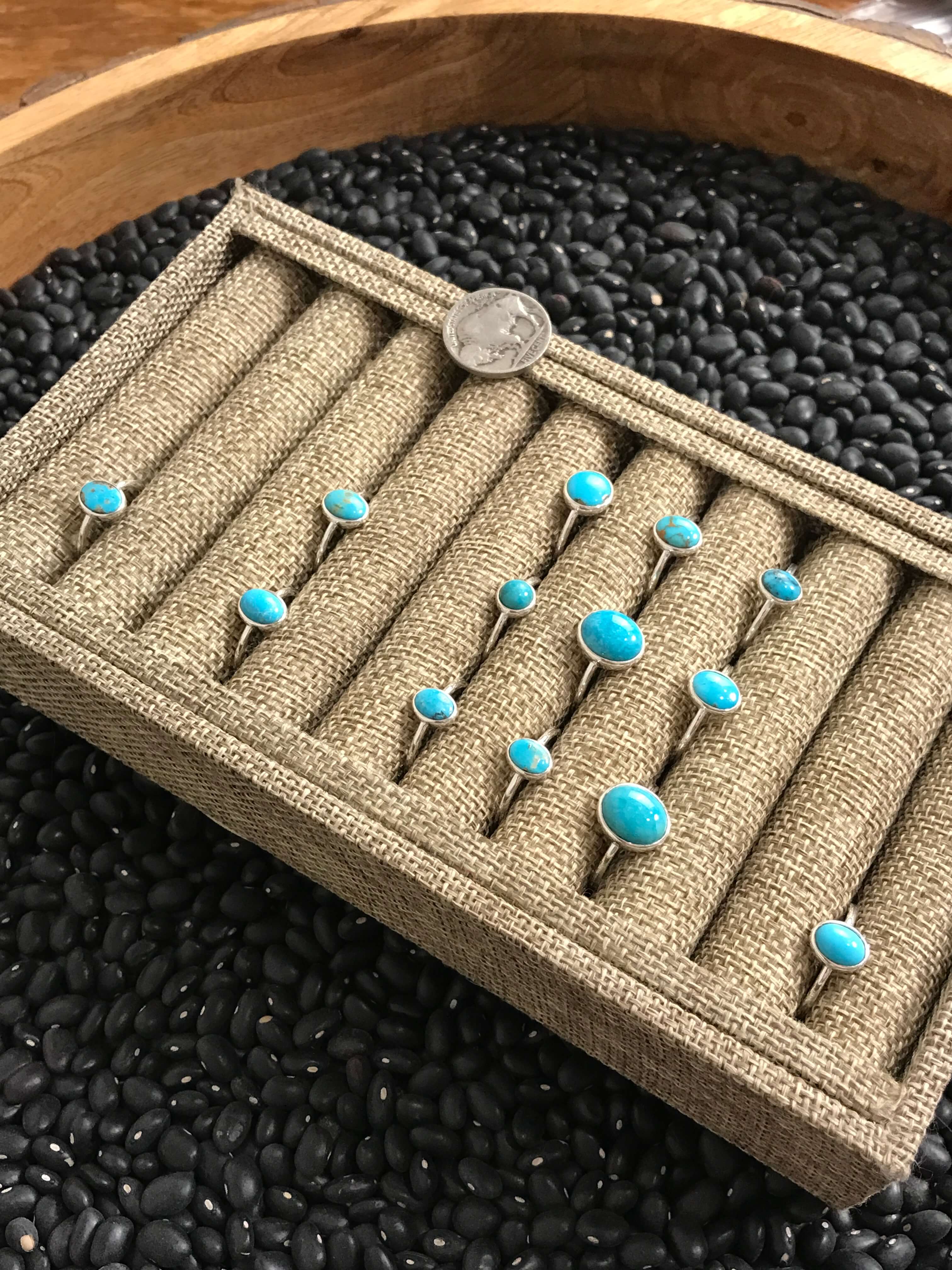 The Topo Rings-Rings-Calli Co., Turquoise and Silver Jewelry, Native American Handmade, Zuni Tribe, Navajo Tribe, Brock Texas