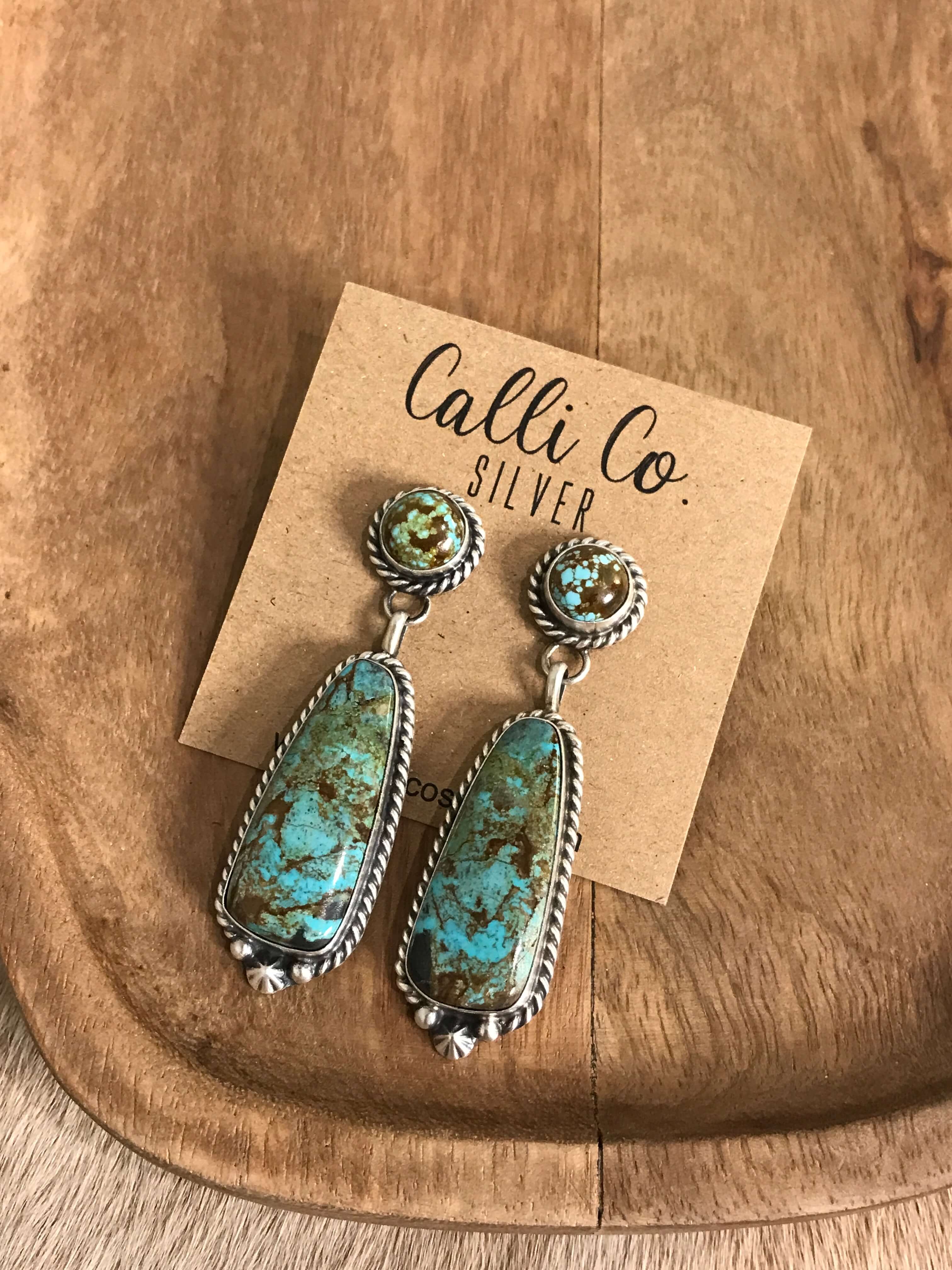 The Glendale Earrings, 6-Earrings-Calli Co., Turquoise and Silver Jewelry, Native American Handmade, Zuni Tribe, Navajo Tribe, Brock Texas