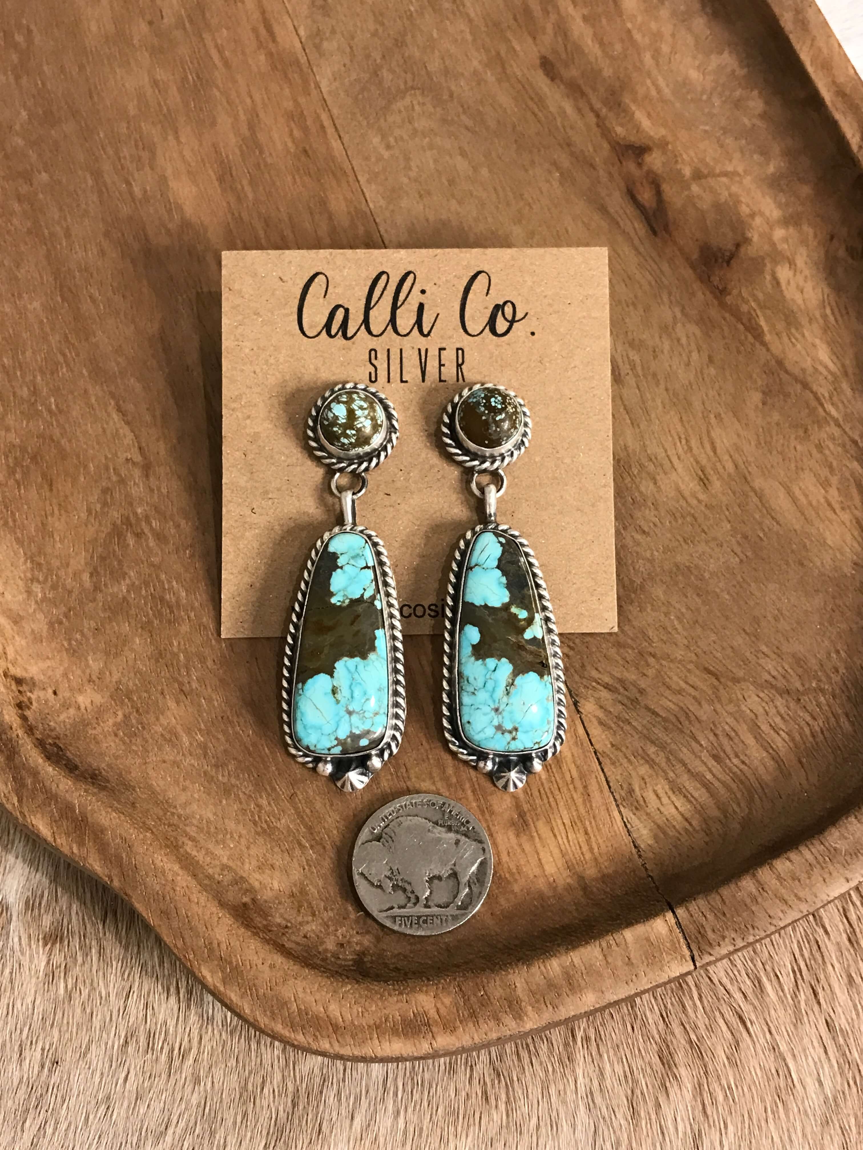 The Glendale Earrings, 8-Earrings-Calli Co., Turquoise and Silver Jewelry, Native American Handmade, Zuni Tribe, Navajo Tribe, Brock Texas