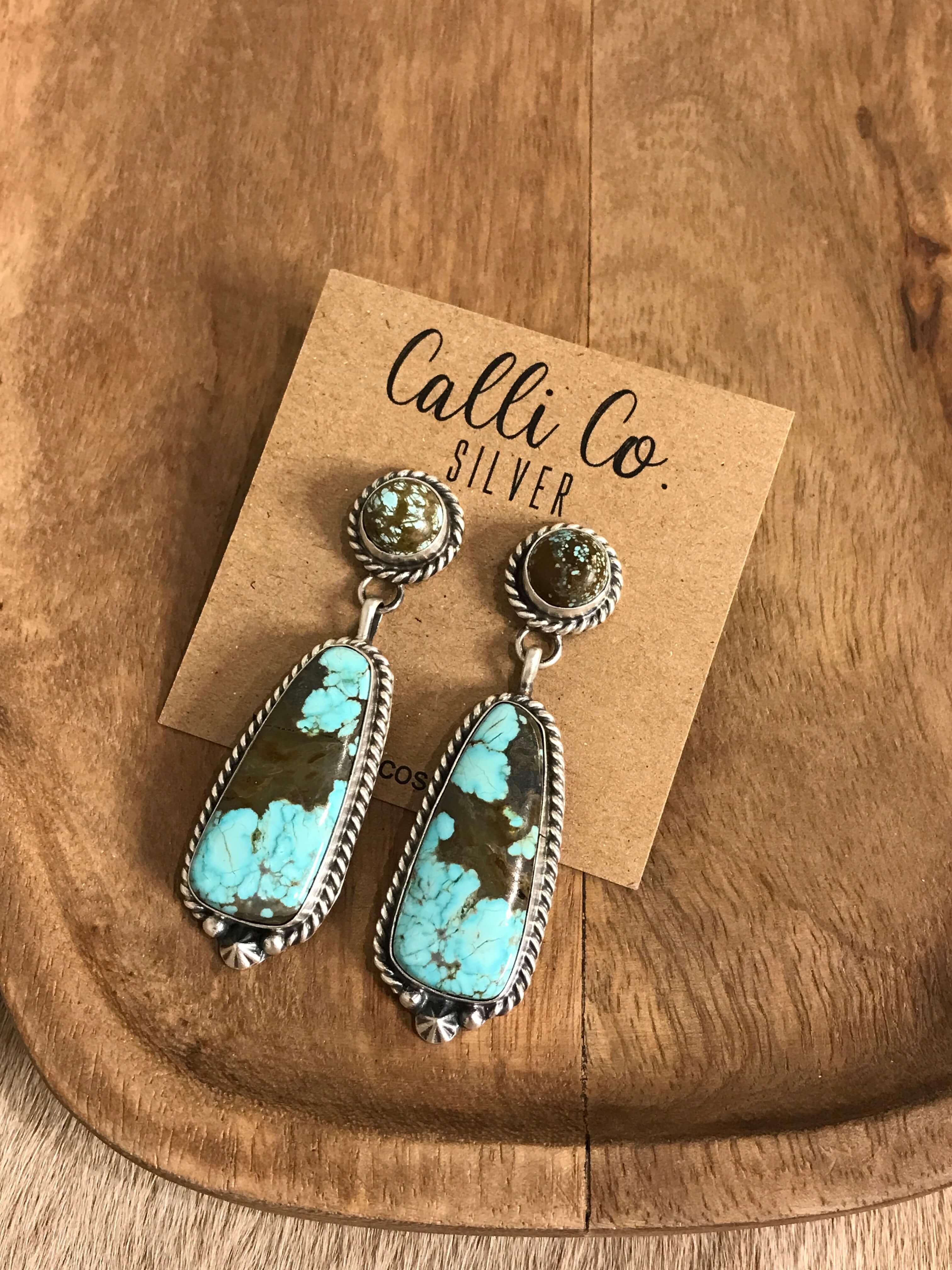 The Glendale Earrings, 8-Earrings-Calli Co., Turquoise and Silver Jewelry, Native American Handmade, Zuni Tribe, Navajo Tribe, Brock Texas