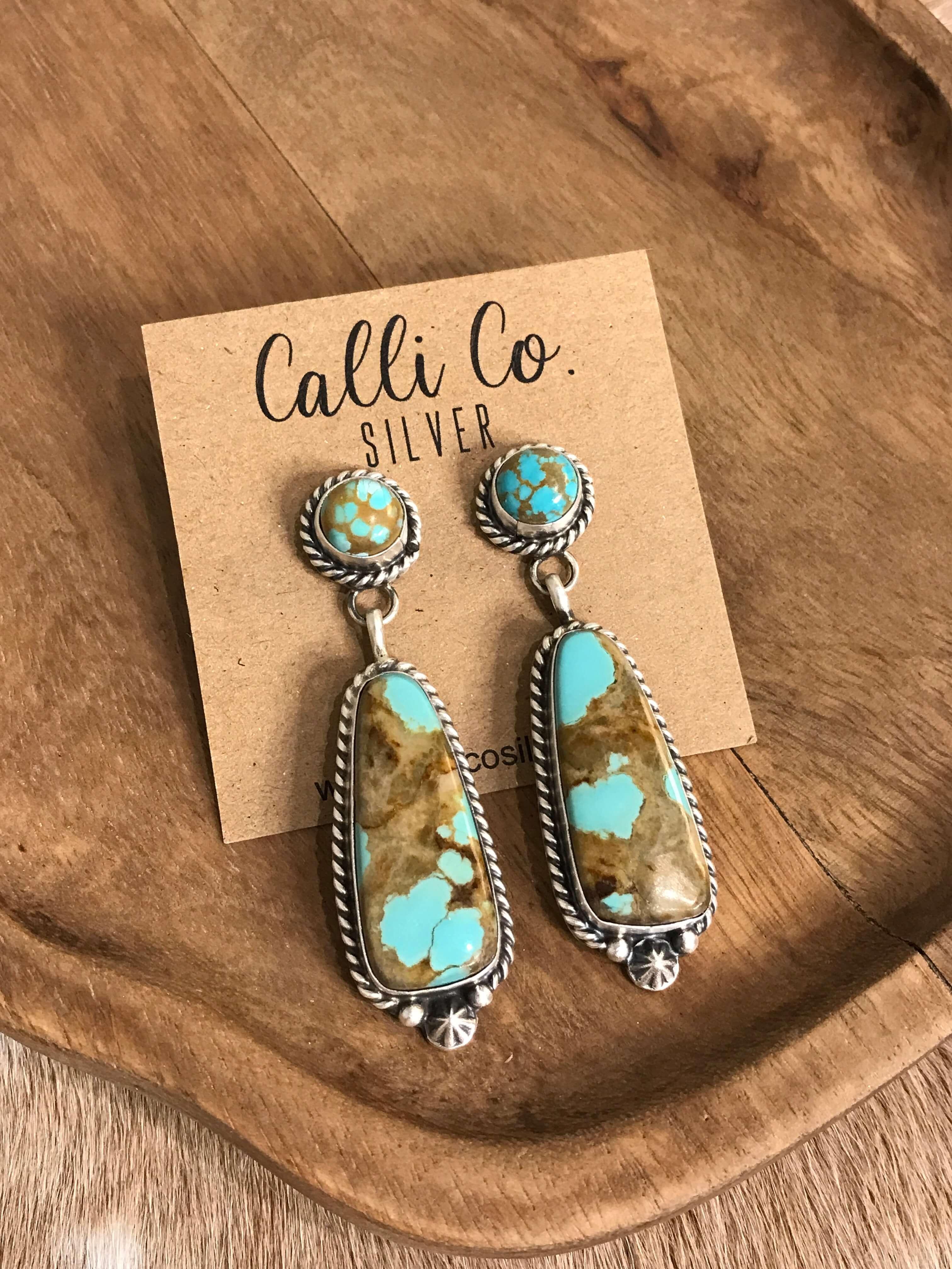 The Glendale Earrings, 12-Earrings-Calli Co., Turquoise and Silver Jewelry, Native American Handmade, Zuni Tribe, Navajo Tribe, Brock Texas