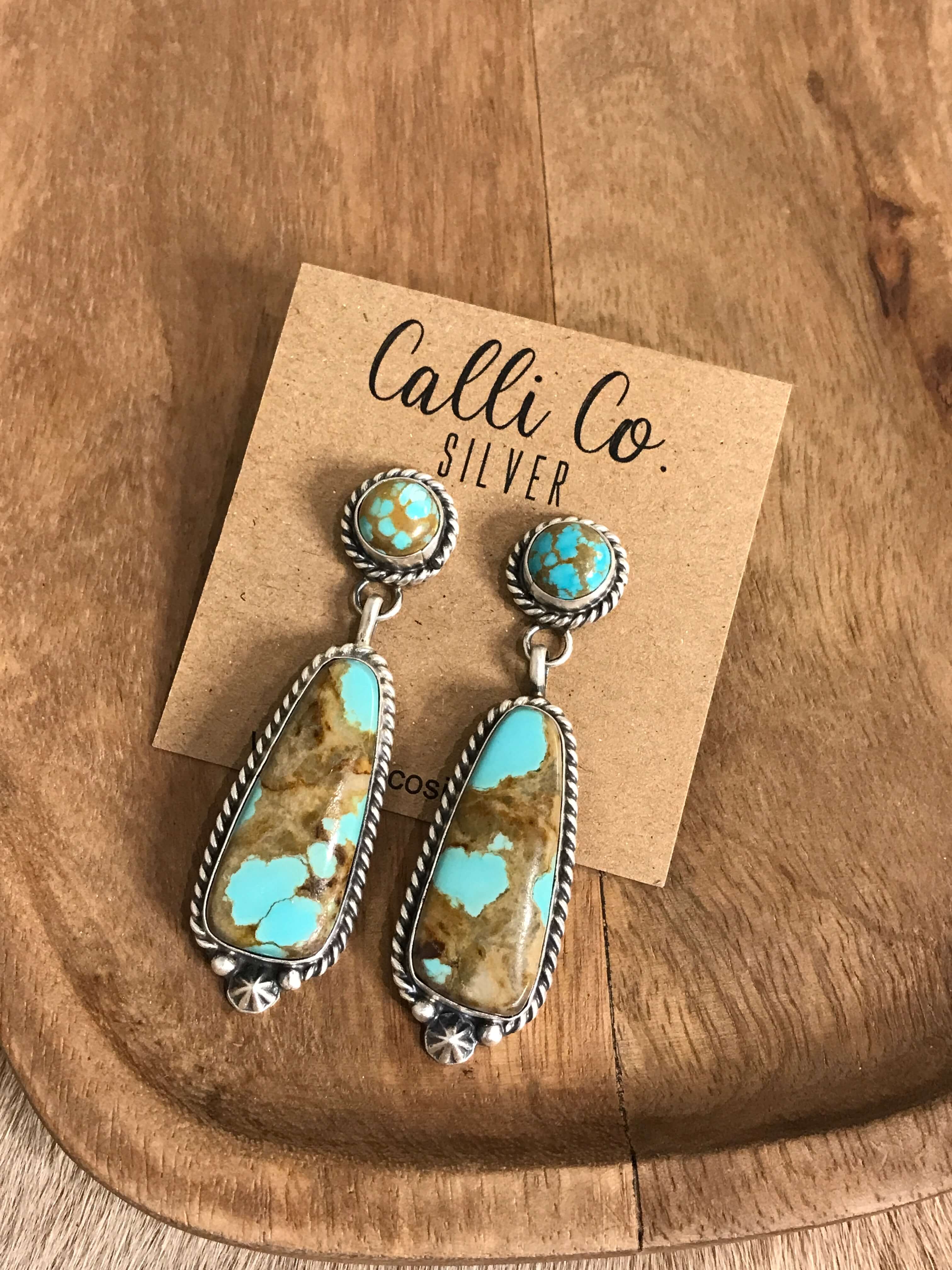The Glendale Earrings, 12-Earrings-Calli Co., Turquoise and Silver Jewelry, Native American Handmade, Zuni Tribe, Navajo Tribe, Brock Texas