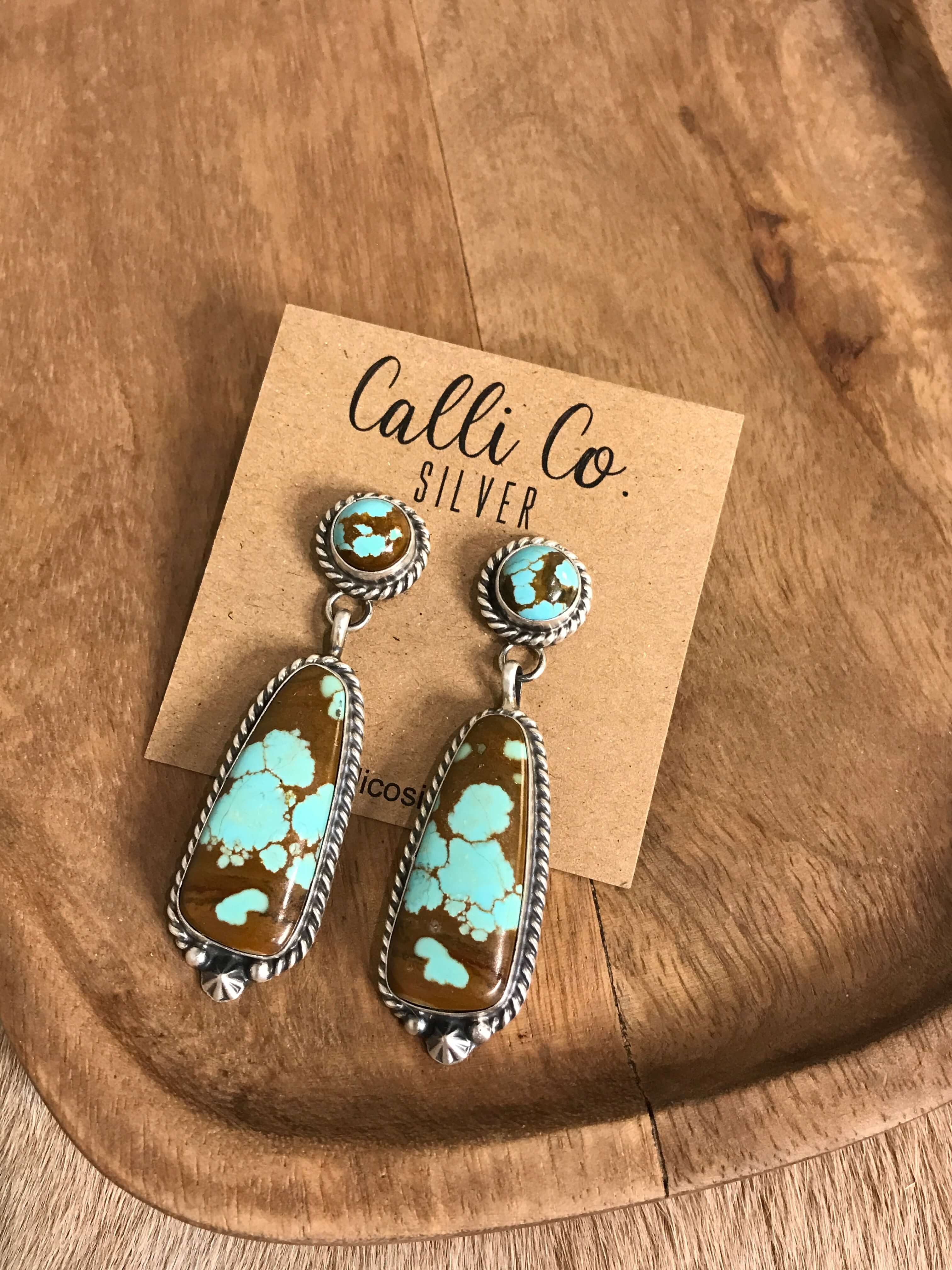 The Glendale Earrings, 16-Earrings-Calli Co., Turquoise and Silver Jewelry, Native American Handmade, Zuni Tribe, Navajo Tribe, Brock Texas