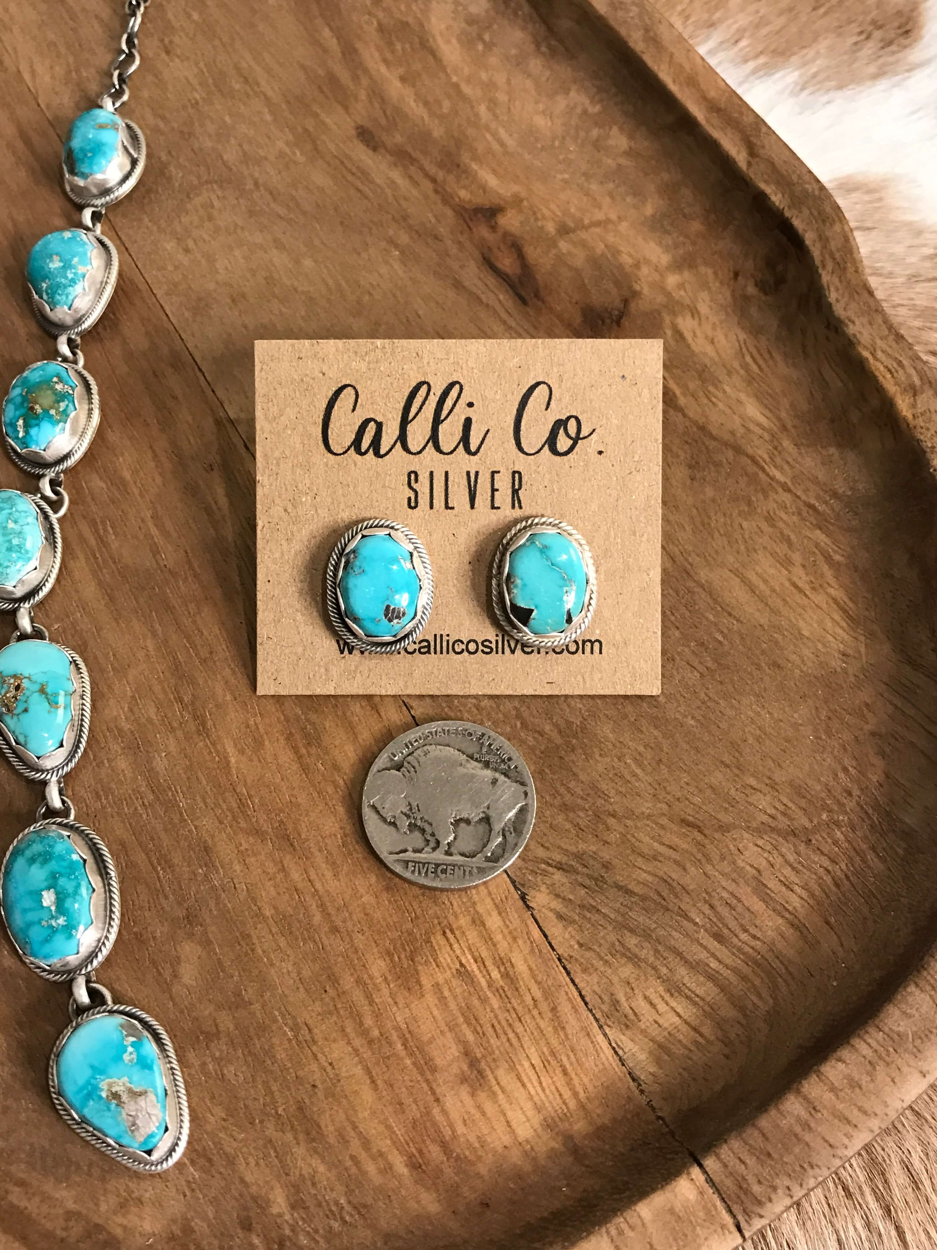 The Kallen Turquoise Lariat Necklace Set, 4-Necklaces-Calli Co., Turquoise and Silver Jewelry, Native American Handmade, Zuni Tribe, Navajo Tribe, Brock Texas
