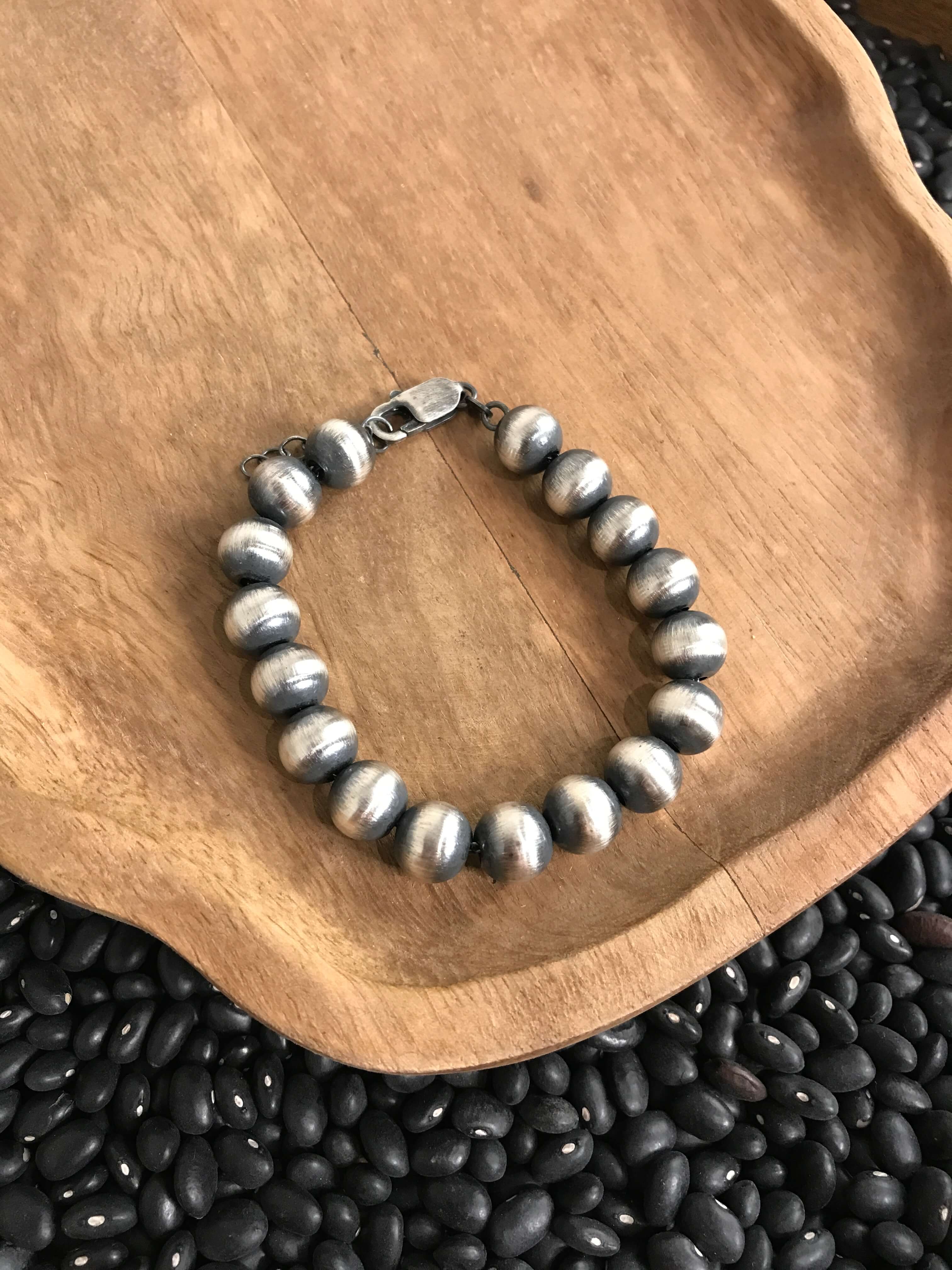 The Memphis 10mm Pearl Bracelet-Bracelets & Cuffs-Calli Co., Turquoise and Silver Jewelry, Native American Handmade, Zuni Tribe, Navajo Tribe, Brock Texas