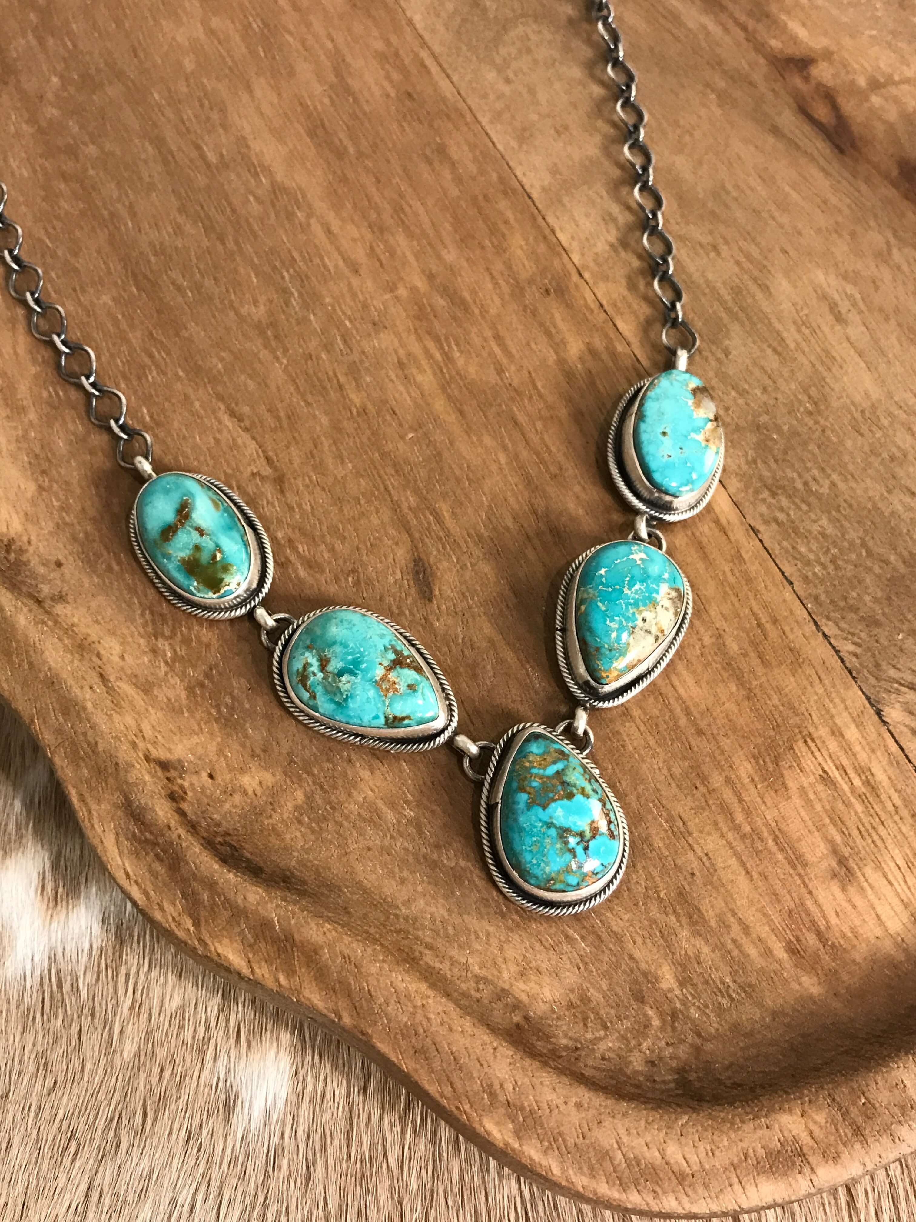 The Lulu Statement Necklace Set, 4-Necklaces-Calli Co., Turquoise and Silver Jewelry, Native American Handmade, Zuni Tribe, Navajo Tribe, Brock Texas
