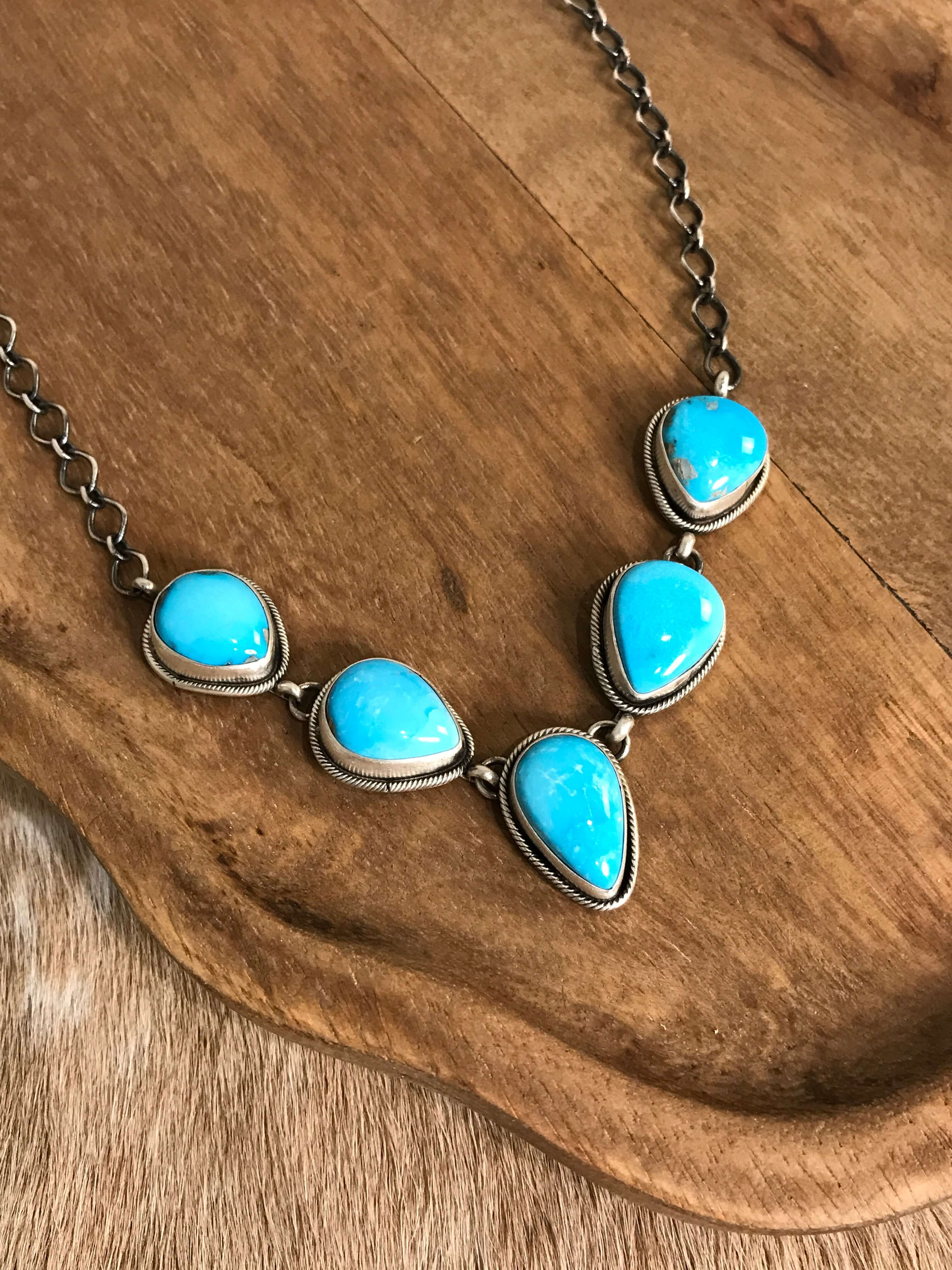 The Lulu Statement Necklace Set, 5-Necklaces-Calli Co., Turquoise and Silver Jewelry, Native American Handmade, Zuni Tribe, Navajo Tribe, Brock Texas