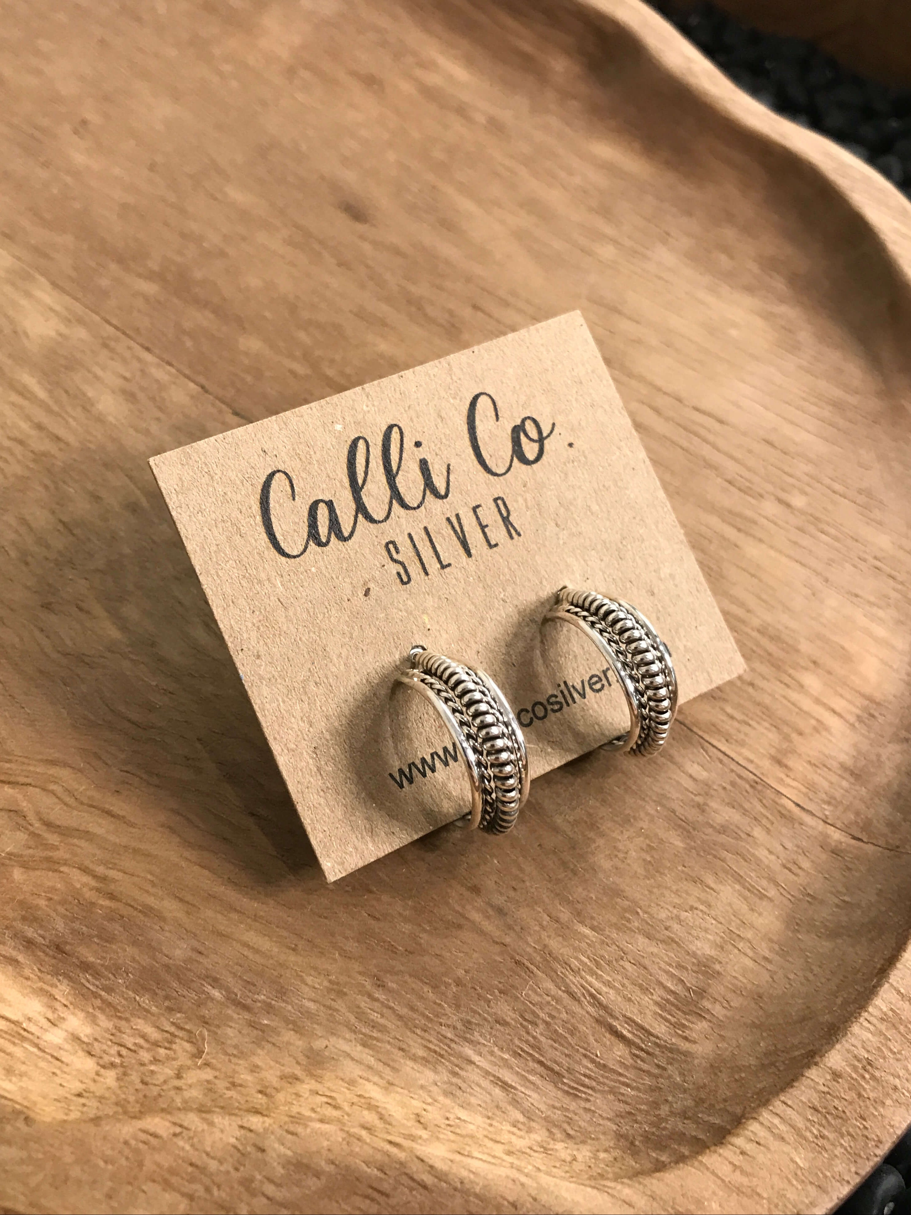 The Flora Hoop Earrings-Earrings-Calli Co., Turquoise and Silver Jewelry, Native American Handmade, Zuni Tribe, Navajo Tribe, Brock Texas