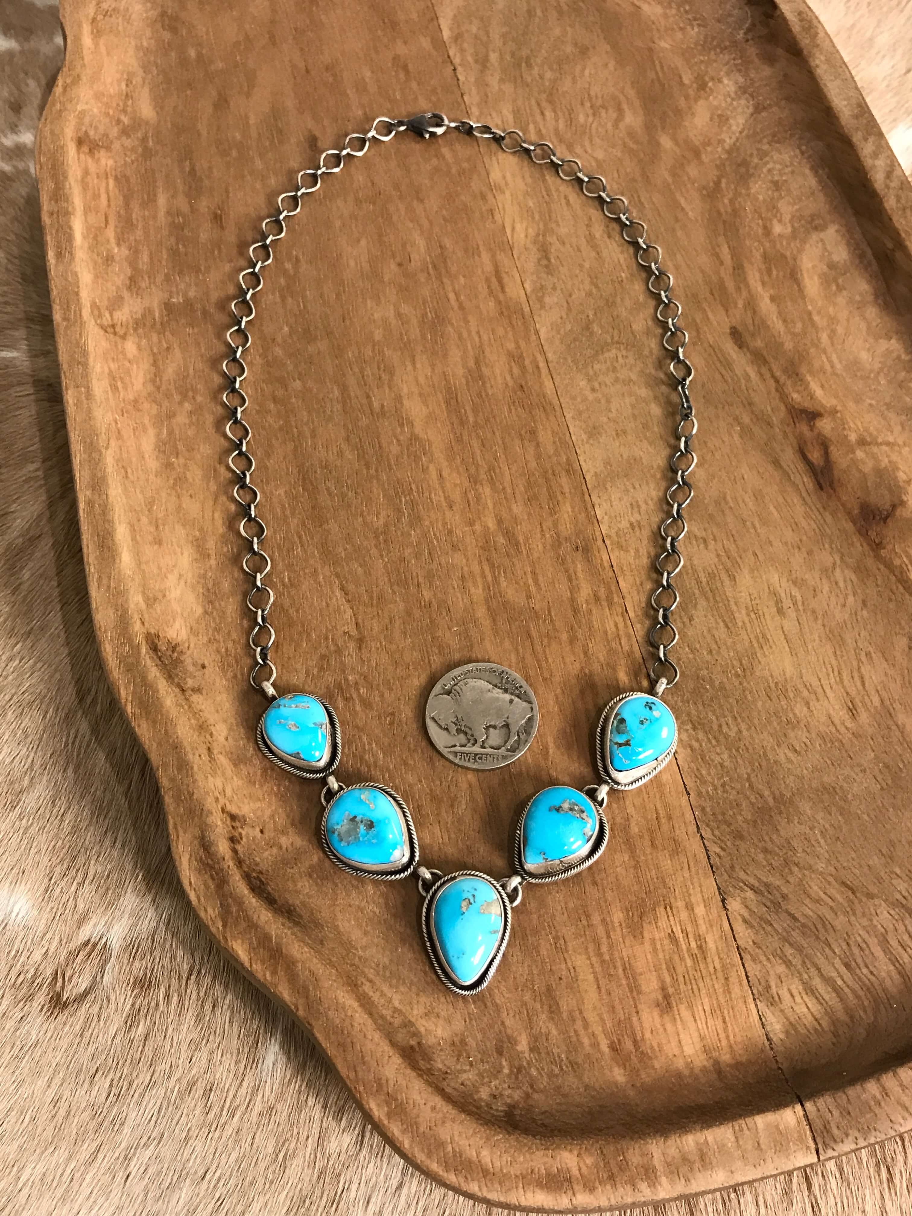 The Lulu Statement Necklace Set, 7-Necklaces-Calli Co., Turquoise and Silver Jewelry, Native American Handmade, Zuni Tribe, Navajo Tribe, Brock Texas