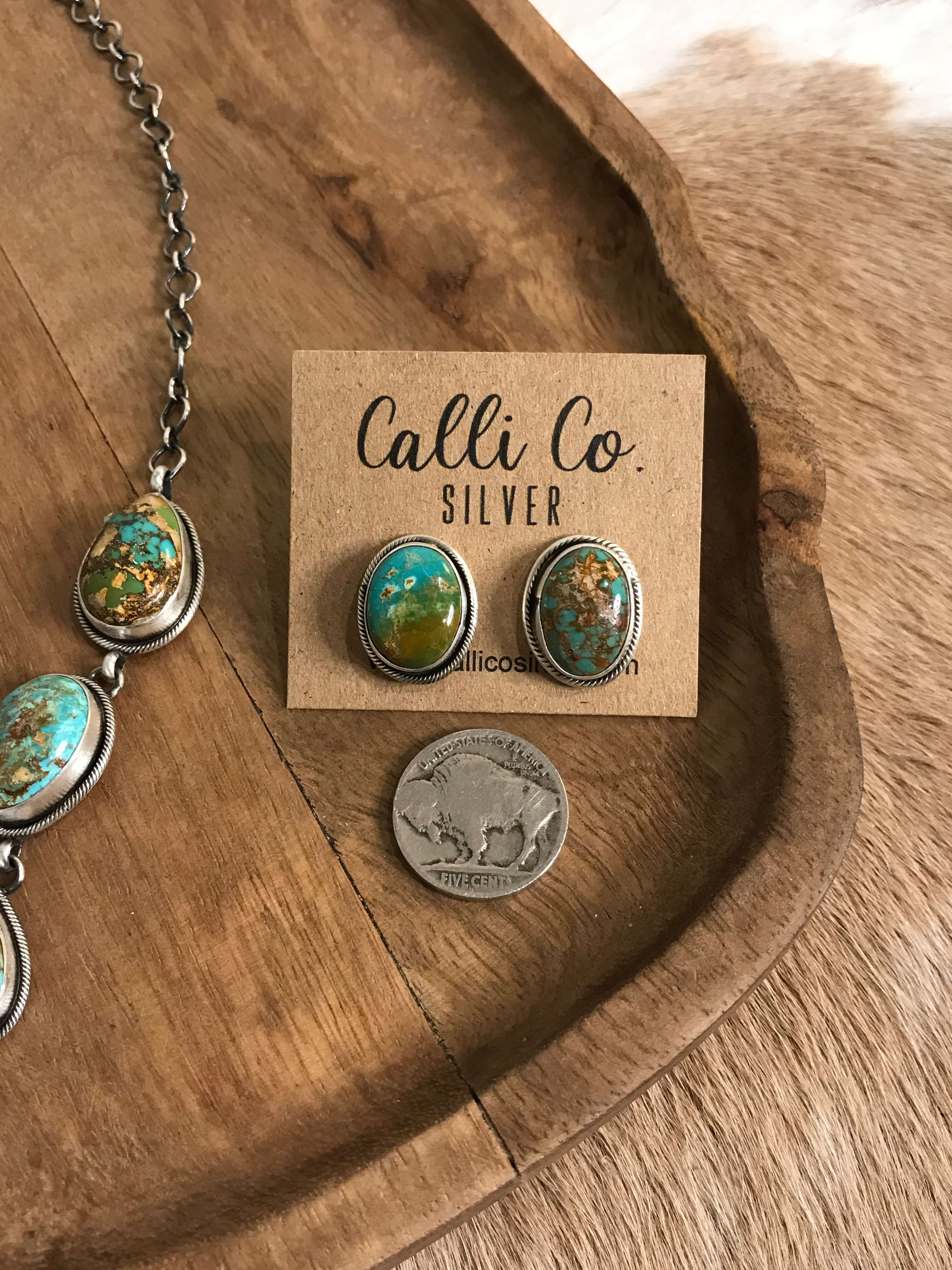The Lulu Statement Necklace Set, 6-Necklaces-Calli Co., Turquoise and Silver Jewelry, Native American Handmade, Zuni Tribe, Navajo Tribe, Brock Texas