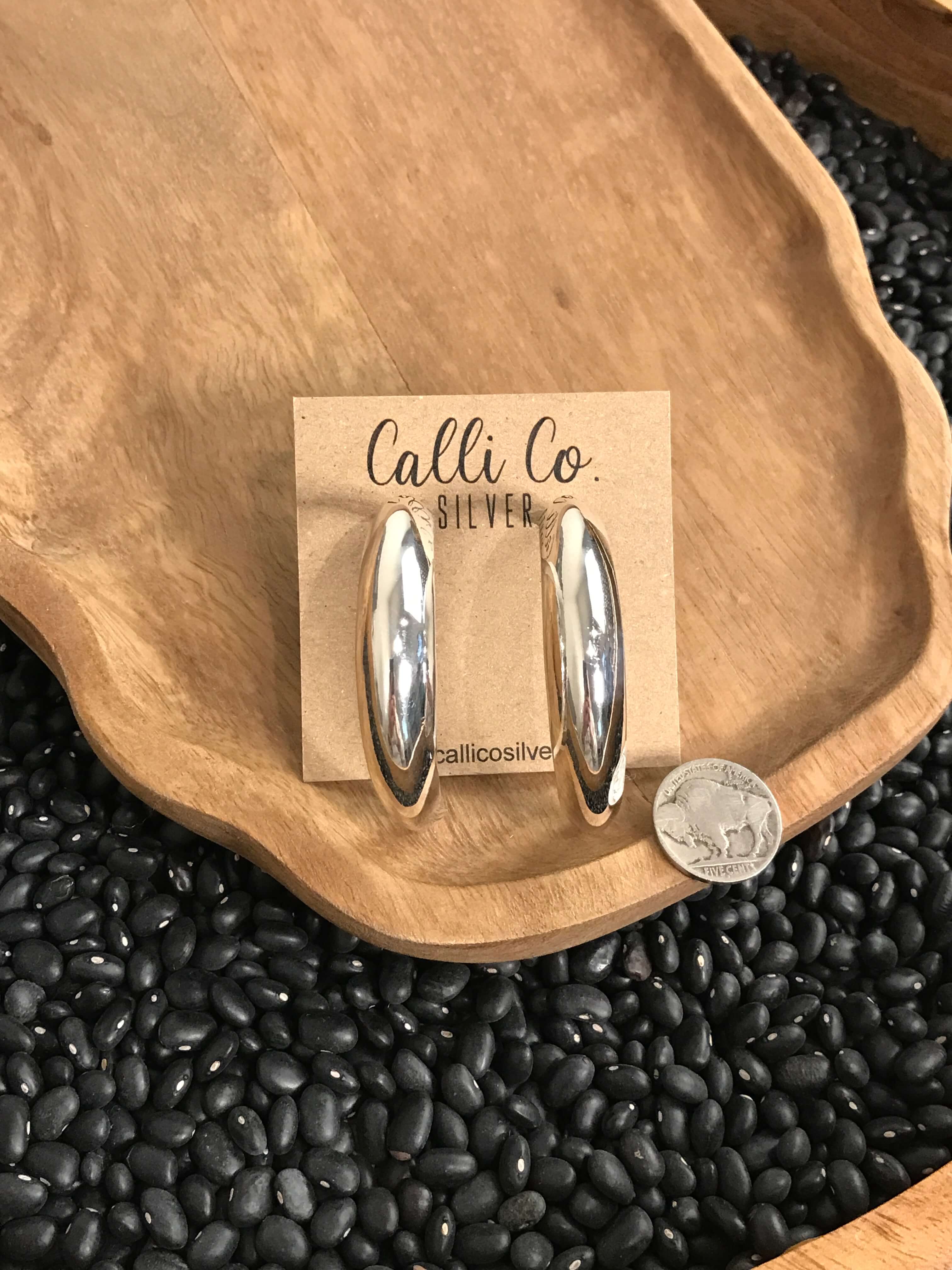 The Wray Hoop Earrings-Earrings-Calli Co., Turquoise and Silver Jewelry, Native American Handmade, Zuni Tribe, Navajo Tribe, Brock Texas