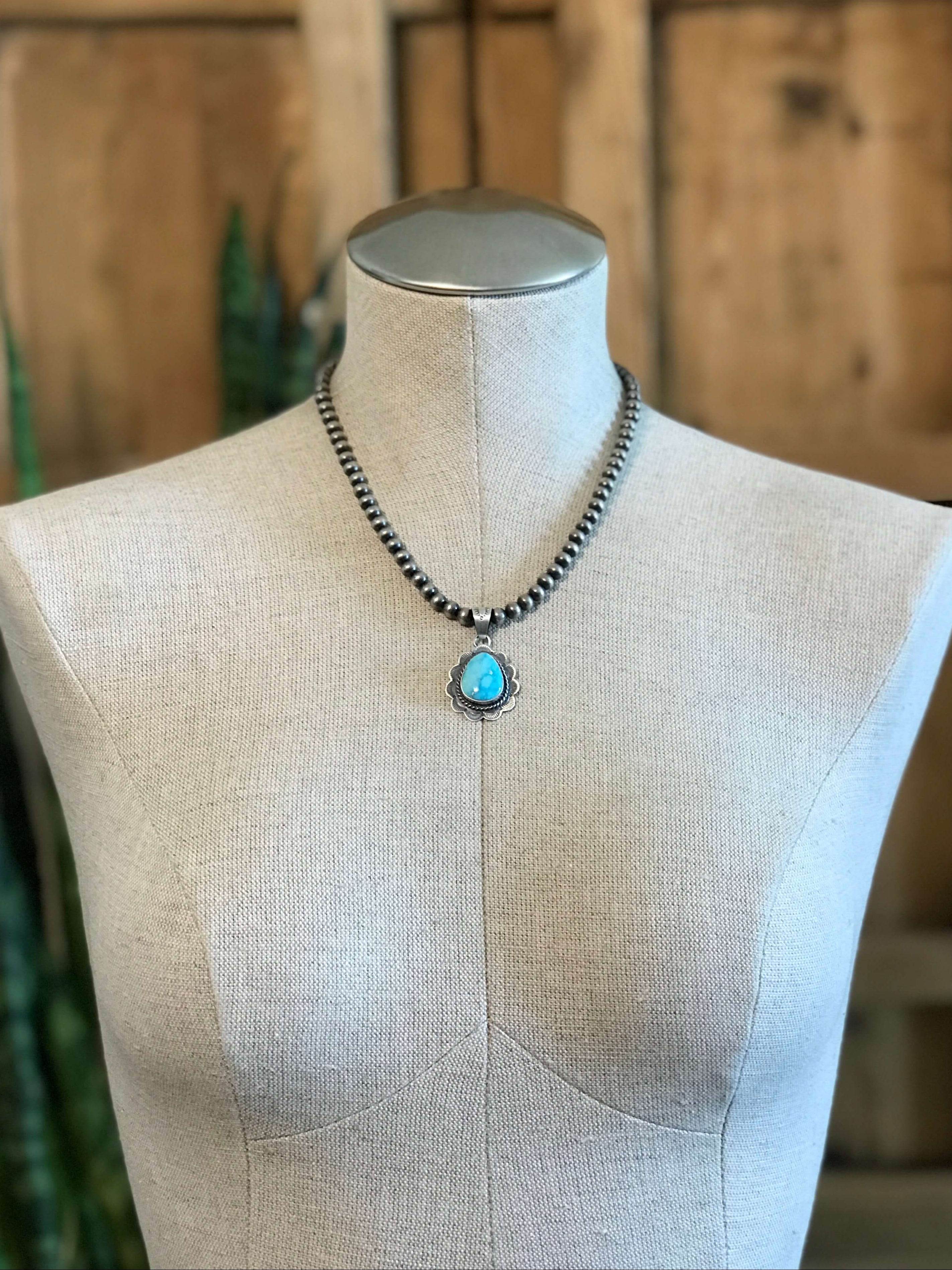 The Sycamore Turquoise Pendant, 6-Pendants-Calli Co., Turquoise and Silver Jewelry, Native American Handmade, Zuni Tribe, Navajo Tribe, Brock Texas