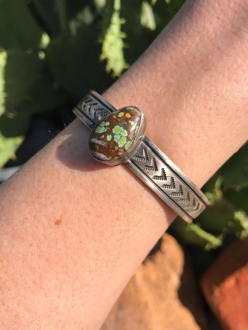 The Parker Cuff-Bracelets & Cuffs-Calli Co., Turquoise and Silver Jewelry, Native American Handmade, Zuni Tribe, Navajo Tribe, Brock Texas