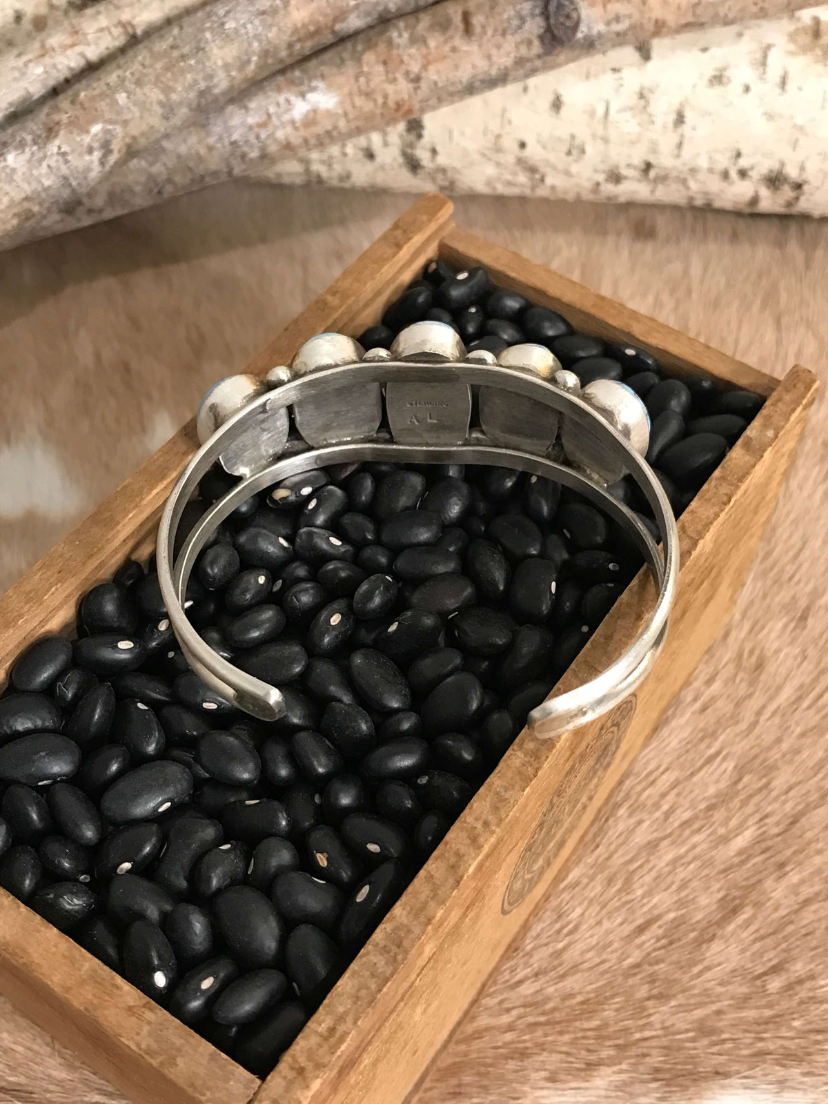 The Sadler Cuff, 1-Bracelets & Cuffs-Calli Co., Turquoise and Silver Jewelry, Native American Handmade, Zuni Tribe, Navajo Tribe, Brock Texas