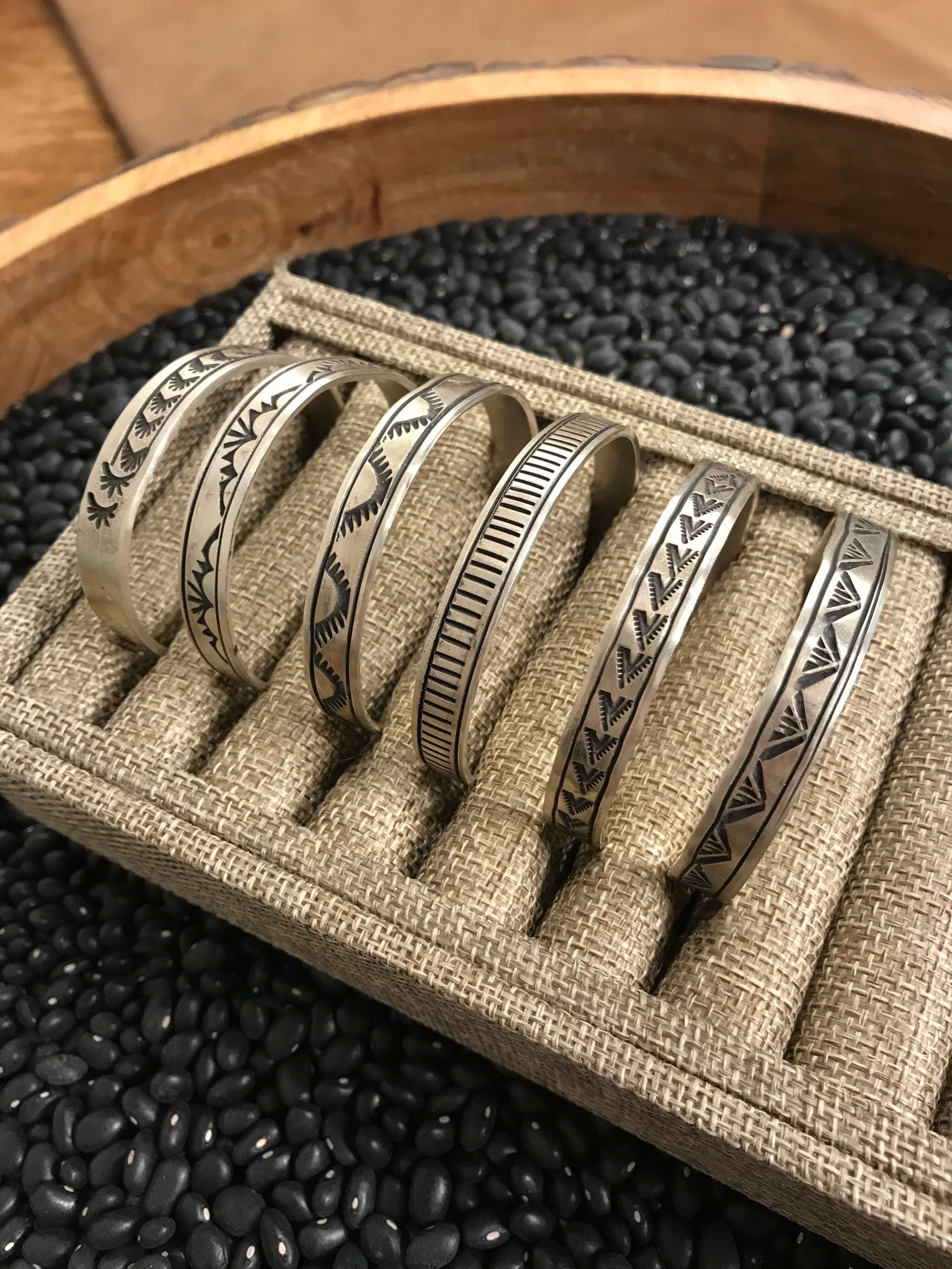 The Miley Cuffs-Bracelets & Cuffs-Calli Co., Turquoise and Silver Jewelry, Native American Handmade, Zuni Tribe, Navajo Tribe, Brock Texas