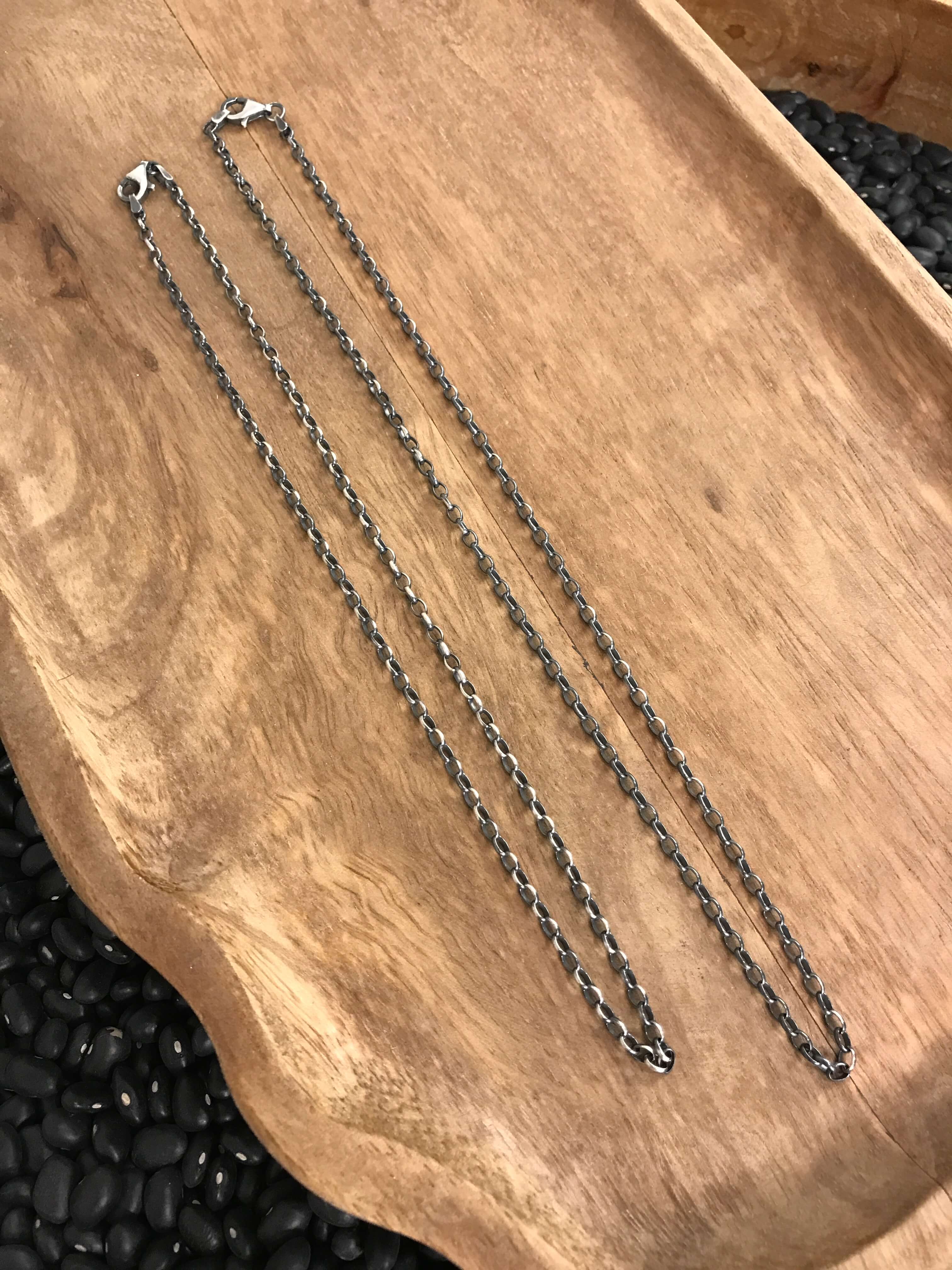 The Midi Sterling Chain Necklace-Necklaces-Calli Co., Turquoise and Silver Jewelry, Native American Handmade, Zuni Tribe, Navajo Tribe, Brock Texas