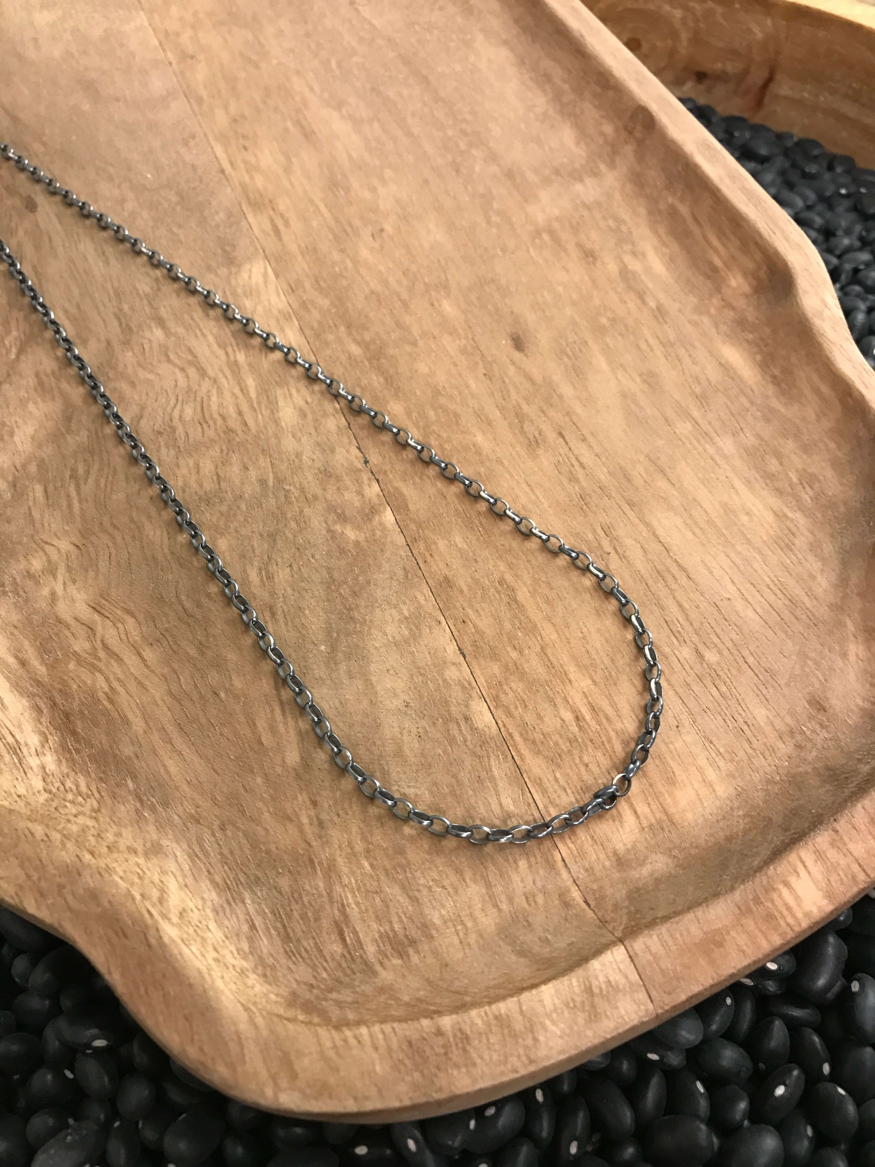 The Midi Sterling Chain Necklace-Necklaces-Calli Co., Turquoise and Silver Jewelry, Native American Handmade, Zuni Tribe, Navajo Tribe, Brock Texas