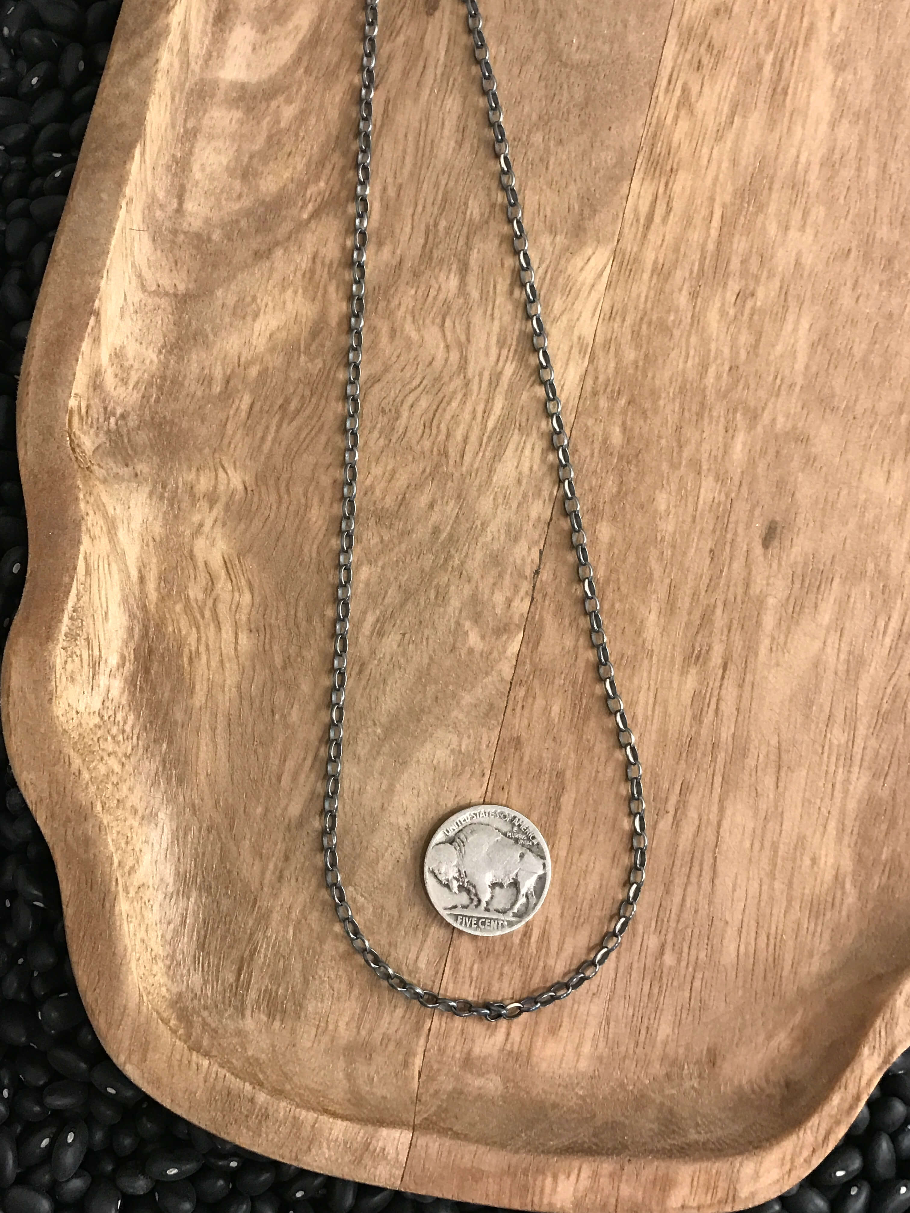 The Midi Sterling Chain Necklace-Necklaces-Calli Co., Turquoise and Silver Jewelry, Native American Handmade, Zuni Tribe, Navajo Tribe, Brock Texas