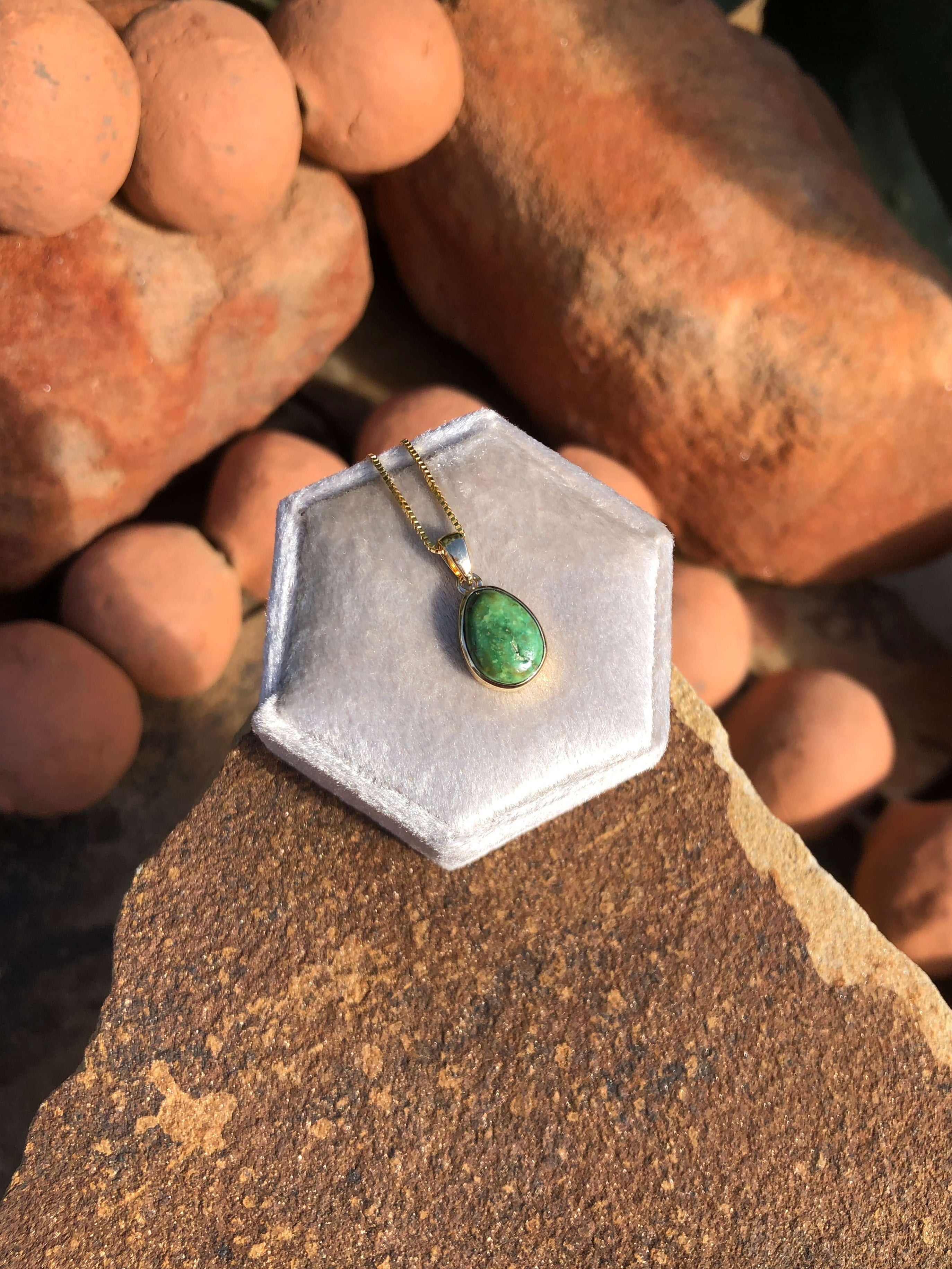 The Nordic 14k and Turquoise Pendant, 15-Pendants-Calli Co., Turquoise and Silver Jewelry, Native American Handmade, Zuni Tribe, Navajo Tribe, Brock Texas