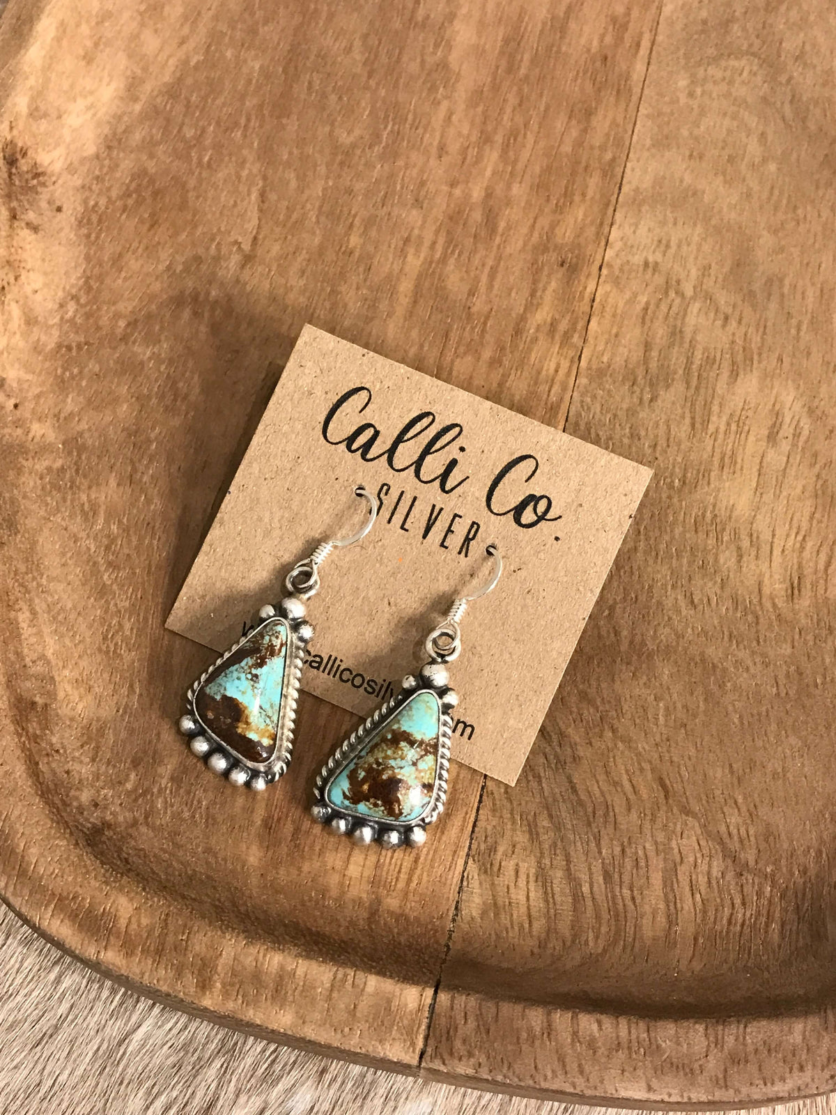 The Turquoise Dangles, 29-Earrings-Calli Co., Turquoise and Silver Jewelry, Native American Handmade, Zuni Tribe, Navajo Tribe, Brock Texas