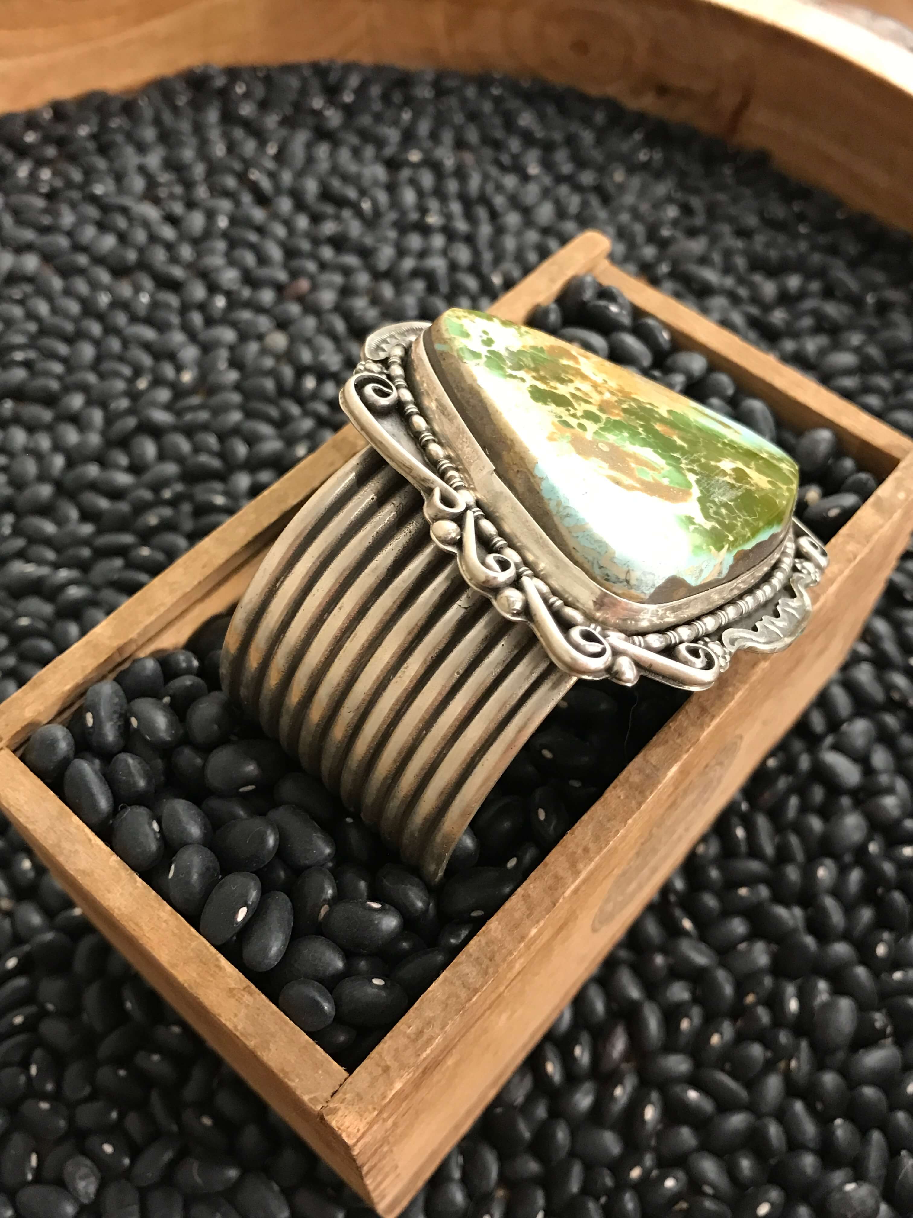 The Ryker Turquoise Cuff-Bracelets & Cuffs-Calli Co., Turquoise and Silver Jewelry, Native American Handmade, Zuni Tribe, Navajo Tribe, Brock Texas