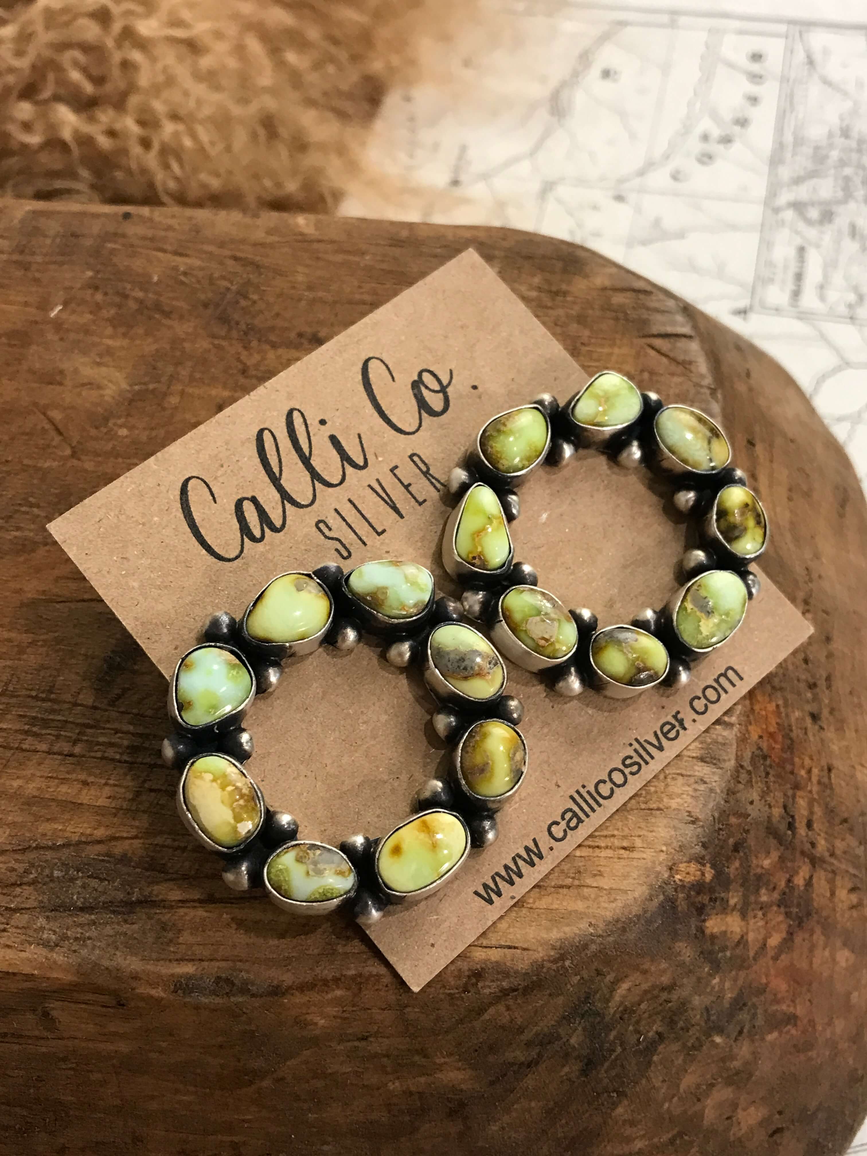 The Palomino Cluster Earrings-Earrings-Calli Co., Turquoise and Silver Jewelry, Native American Handmade, Zuni Tribe, Navajo Tribe, Brock Texas