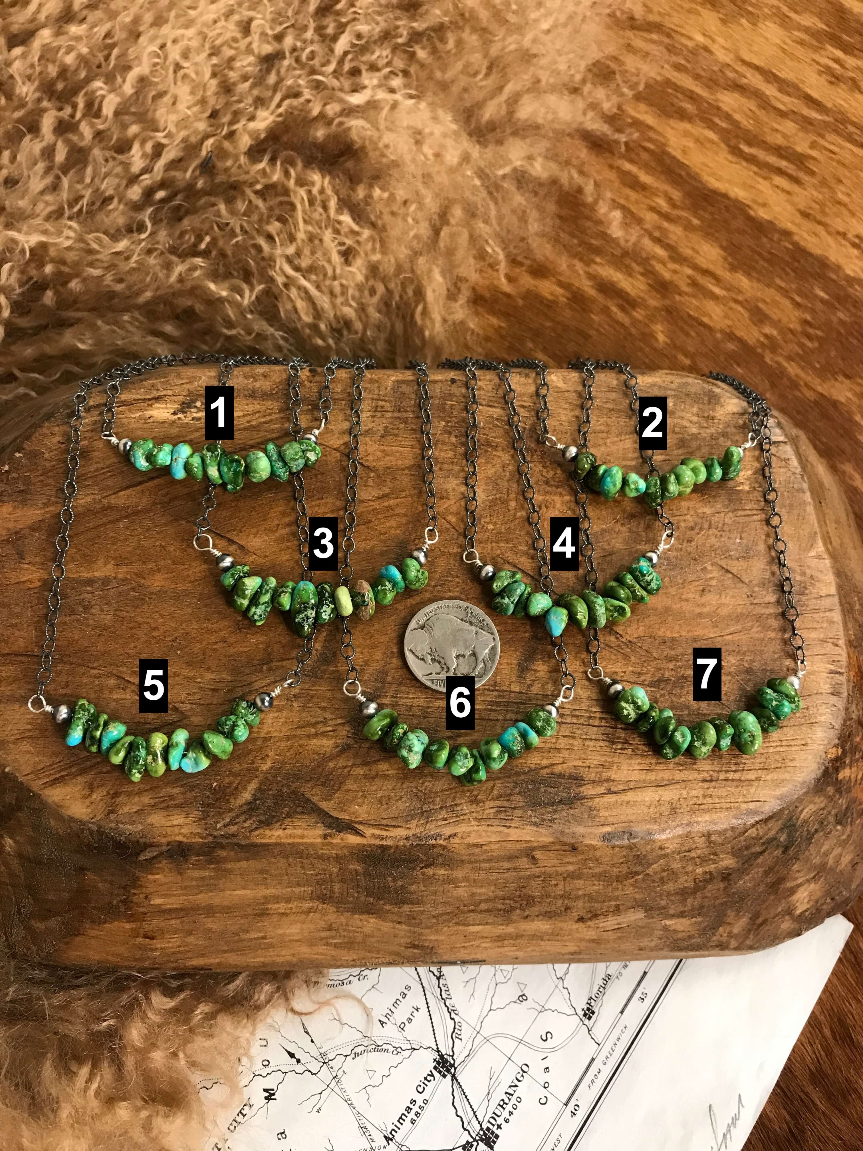 The Bryer Necklaces-Necklaces-Calli Co., Turquoise and Silver Jewelry, Native American Handmade, Zuni Tribe, Navajo Tribe, Brock Texas