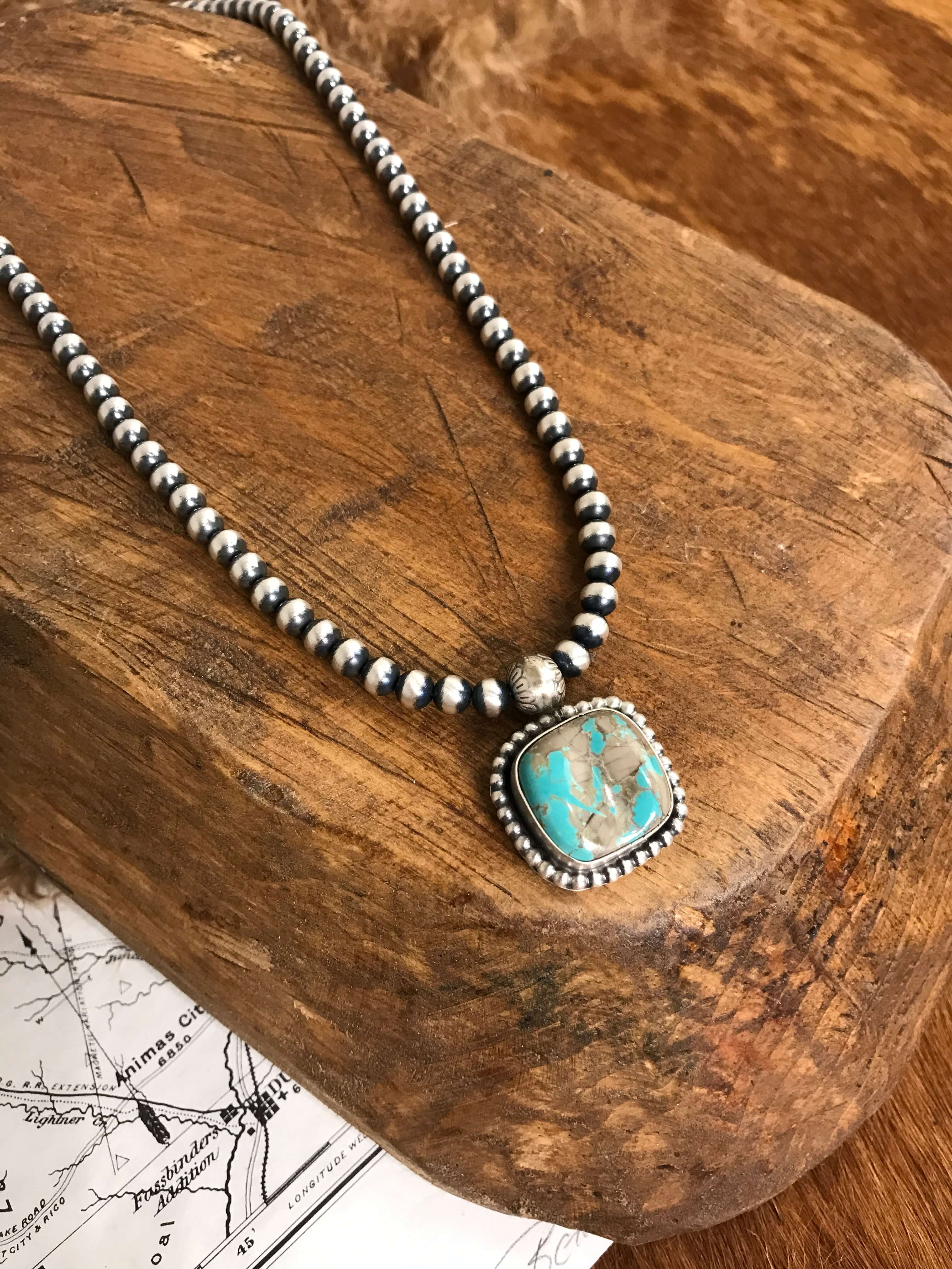 The Emerson Necklace, 3-Necklaces-Calli Co., Turquoise and Silver Jewelry, Native American Handmade, Zuni Tribe, Navajo Tribe, Brock Texas