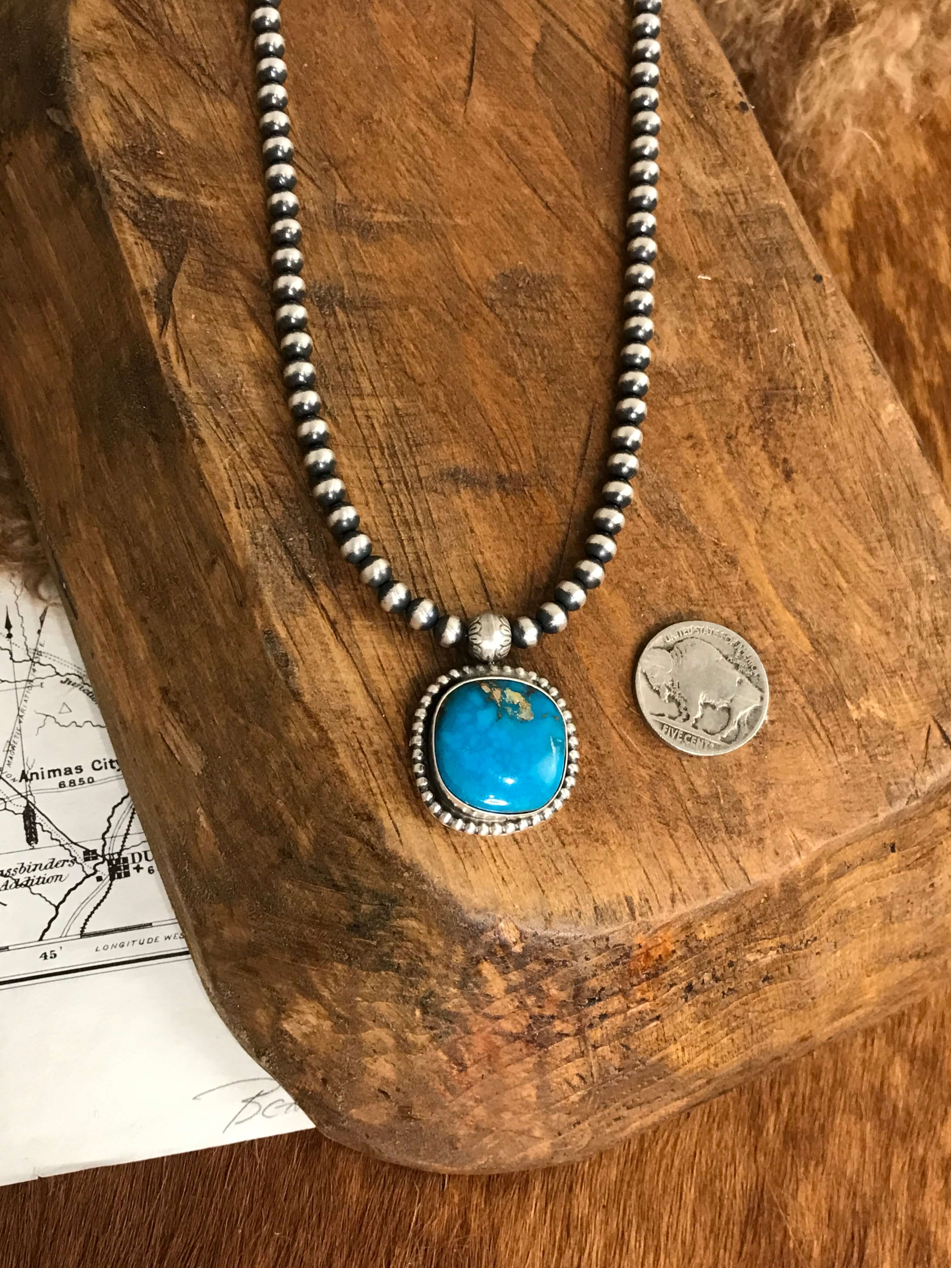 The Emerson Necklace, 5-Necklaces-Calli Co., Turquoise and Silver Jewelry, Native American Handmade, Zuni Tribe, Navajo Tribe, Brock Texas