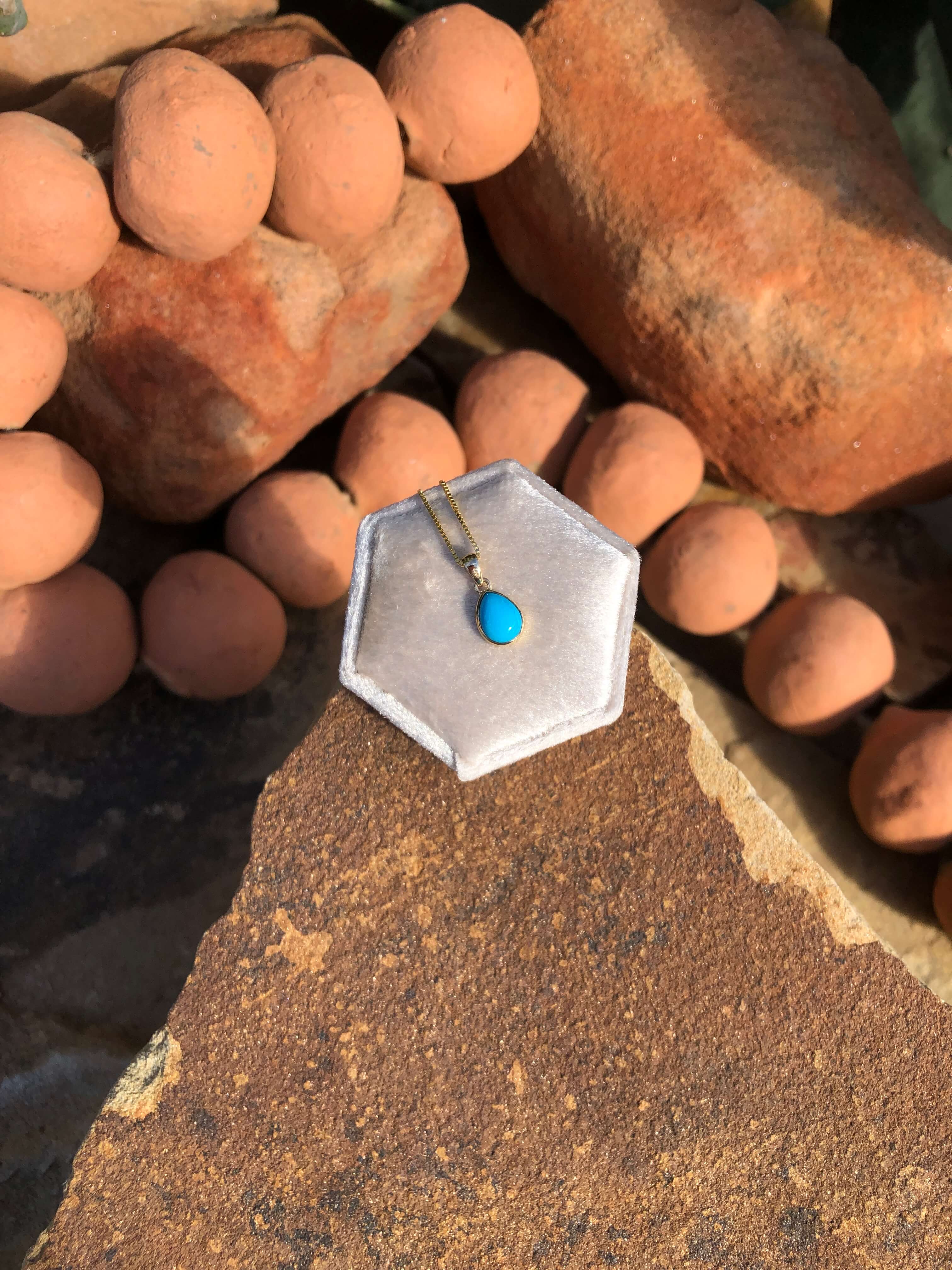 The Nordic 14k and Turquoise Pendant, 19-Pendants-Calli Co., Turquoise and Silver Jewelry, Native American Handmade, Zuni Tribe, Navajo Tribe, Brock Texas