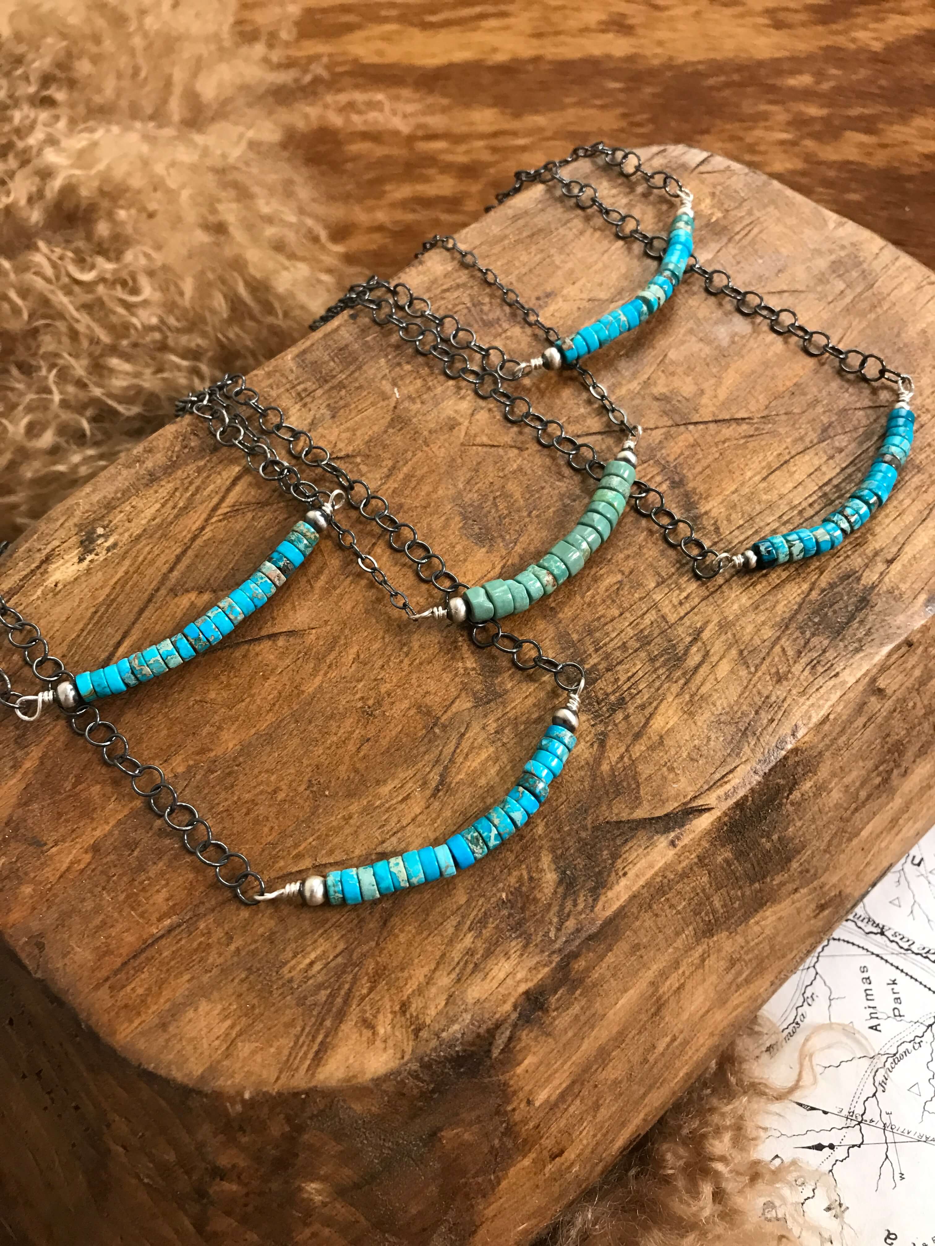 The Sawyer Necklaces-Necklaces-Calli Co., Turquoise and Silver Jewelry, Native American Handmade, Zuni Tribe, Navajo Tribe, Brock Texas
