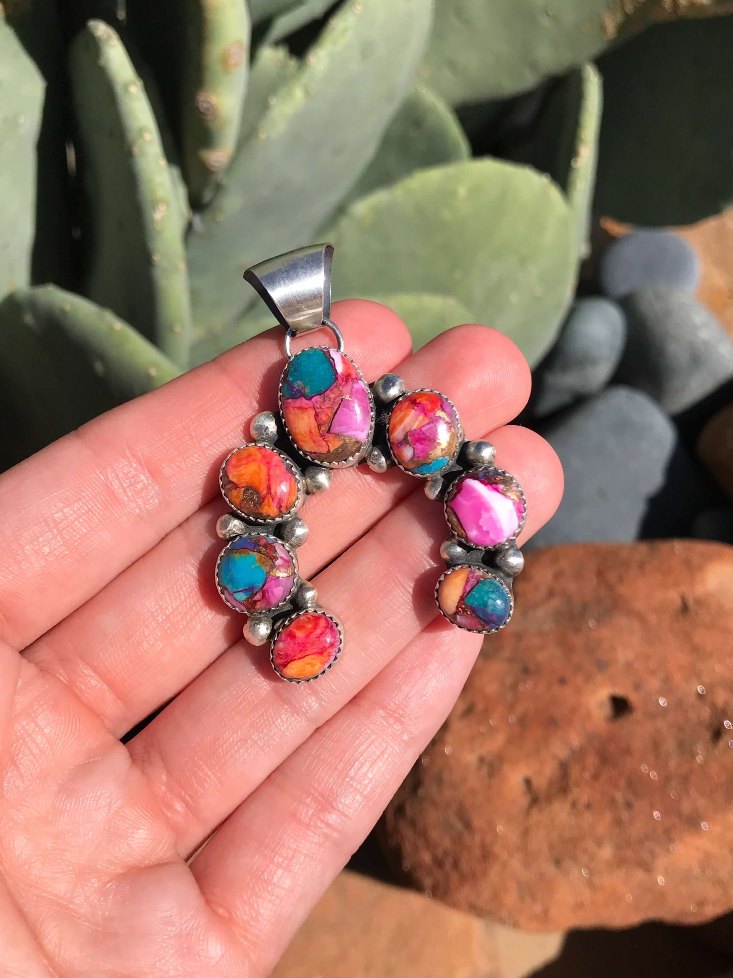 The Palomar Naja Pendant-Pendants-Calli Co., Turquoise and Silver Jewelry, Native American Handmade, Zuni Tribe, Navajo Tribe, Brock Texas