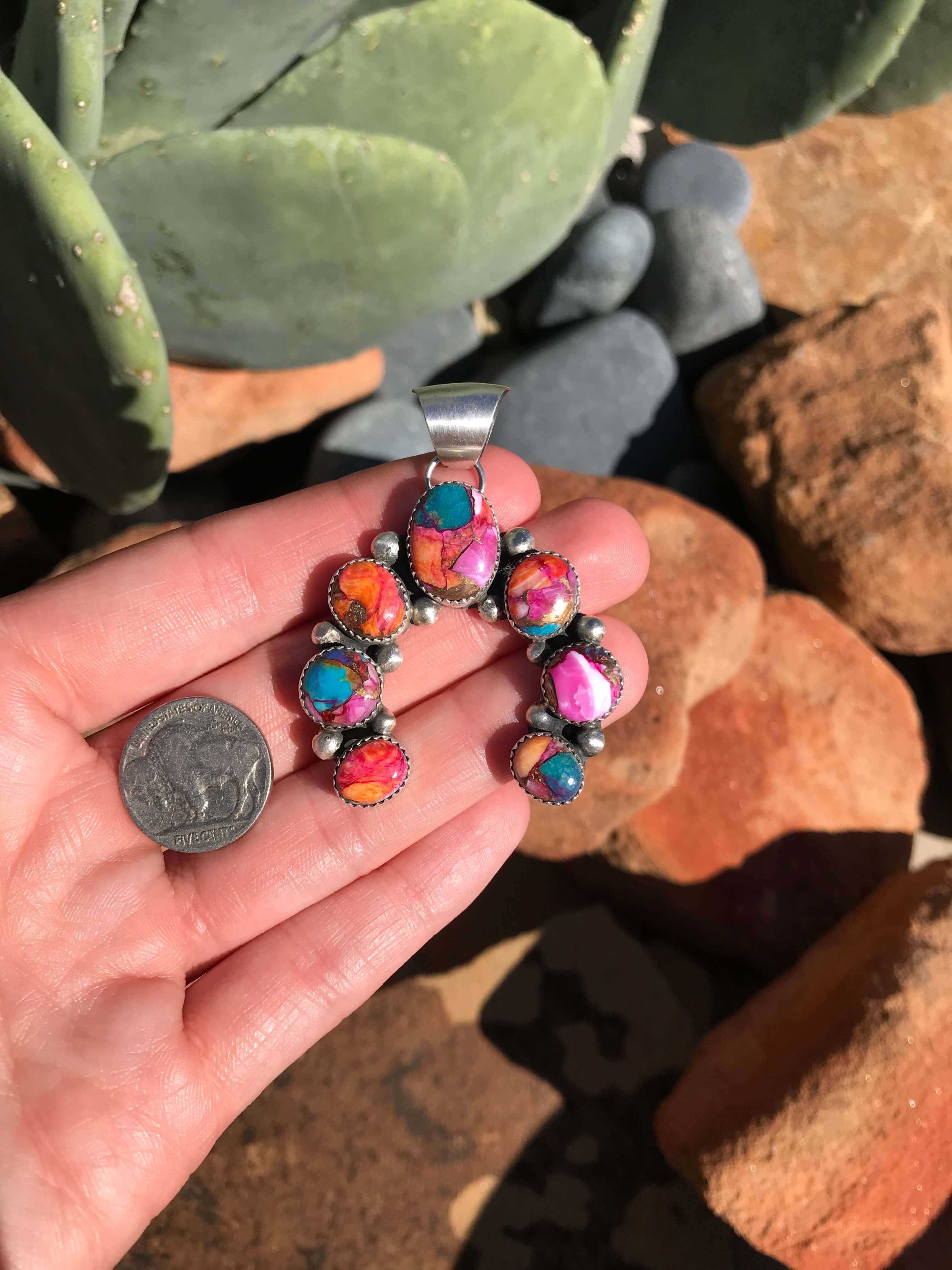 The Palomar Naja Pendant-Pendants-Calli Co., Turquoise and Silver Jewelry, Native American Handmade, Zuni Tribe, Navajo Tribe, Brock Texas