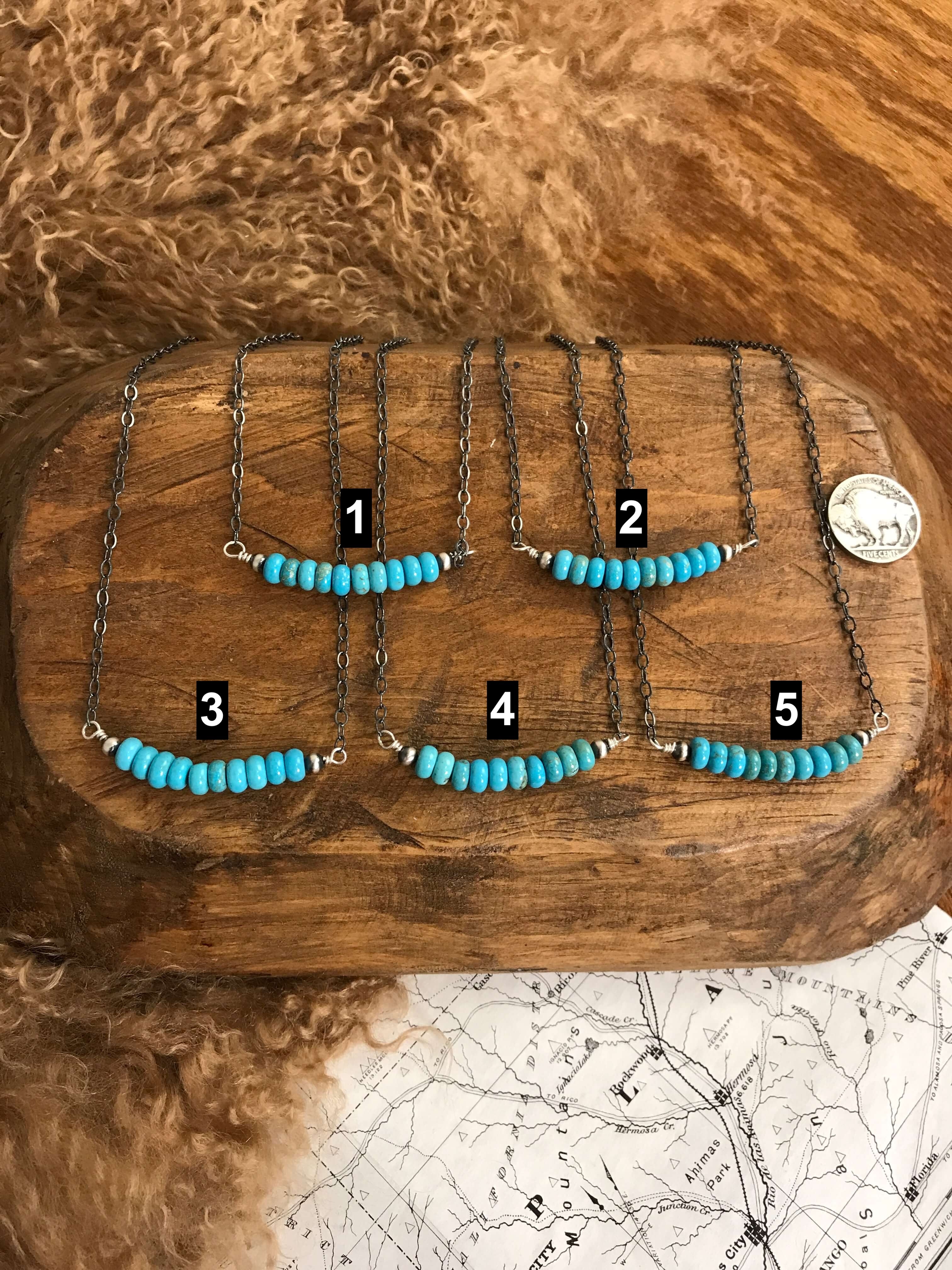 The Scottie Necklaces-Necklaces-Calli Co., Turquoise and Silver Jewelry, Native American Handmade, Zuni Tribe, Navajo Tribe, Brock Texas