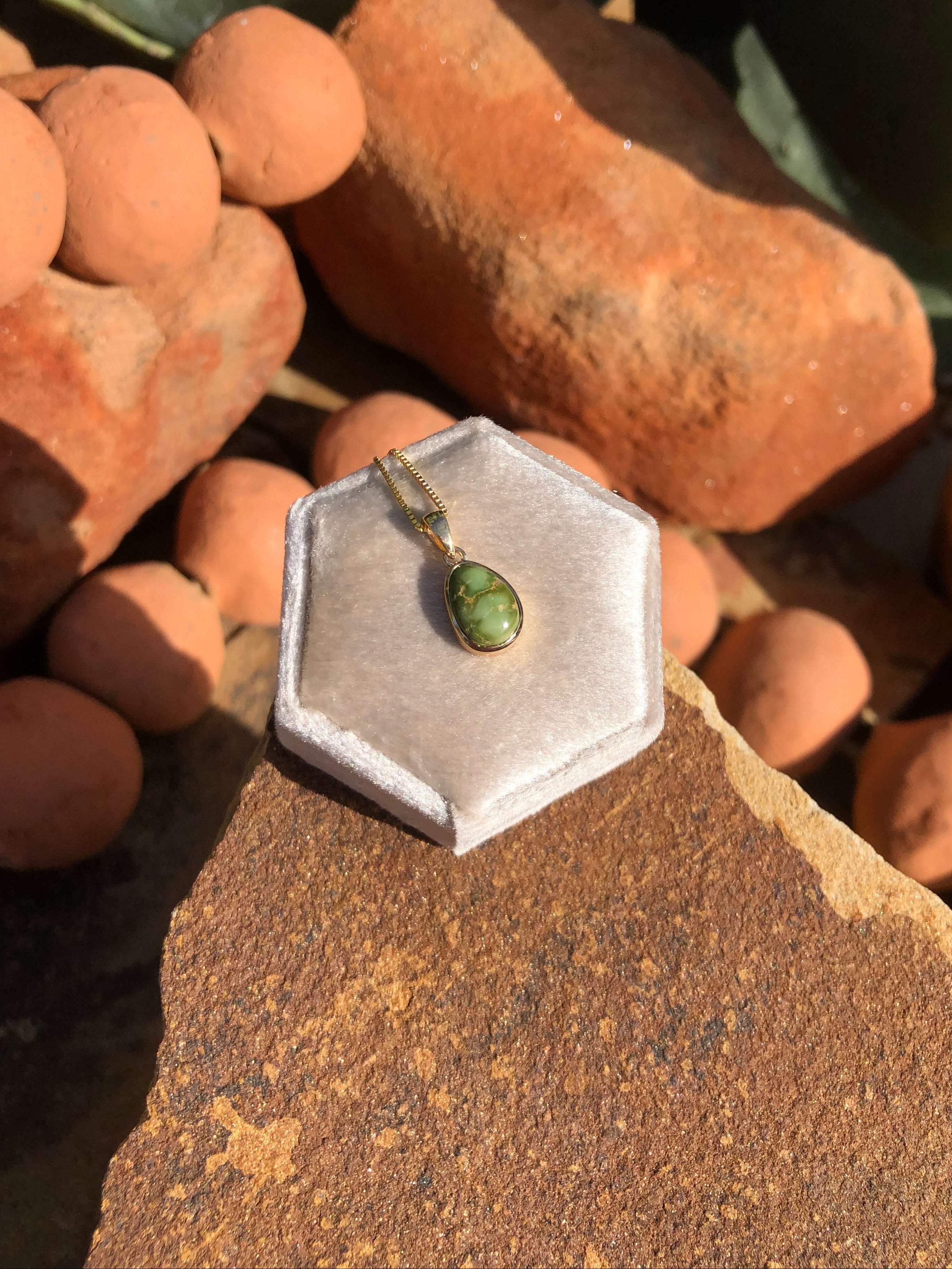 The Nordic 14k and Turquoise Pendant, 17-Pendants-Calli Co., Turquoise and Silver Jewelry, Native American Handmade, Zuni Tribe, Navajo Tribe, Brock Texas