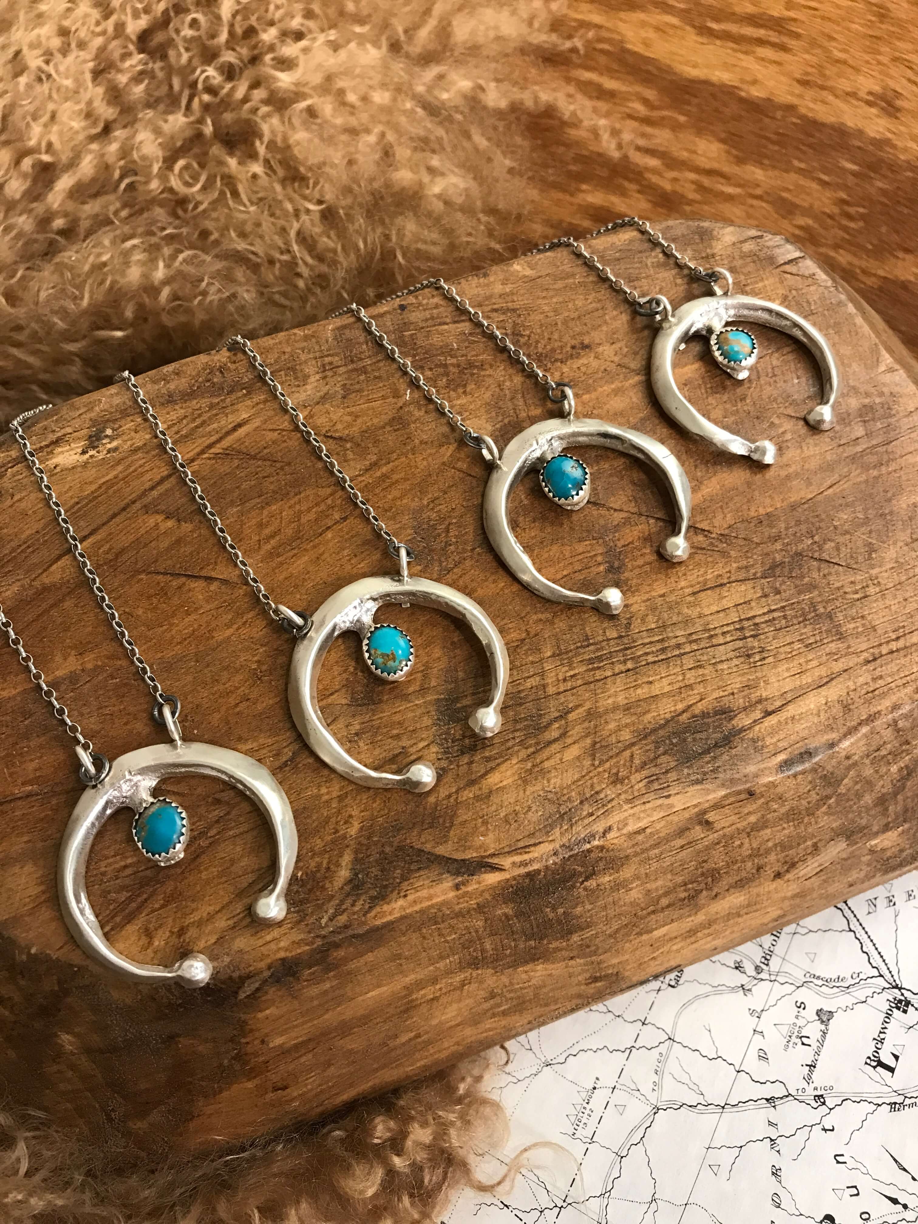 The Townes Naja Necklaces-Necklaces-Calli Co., Turquoise and Silver Jewelry, Native American Handmade, Zuni Tribe, Navajo Tribe, Brock Texas