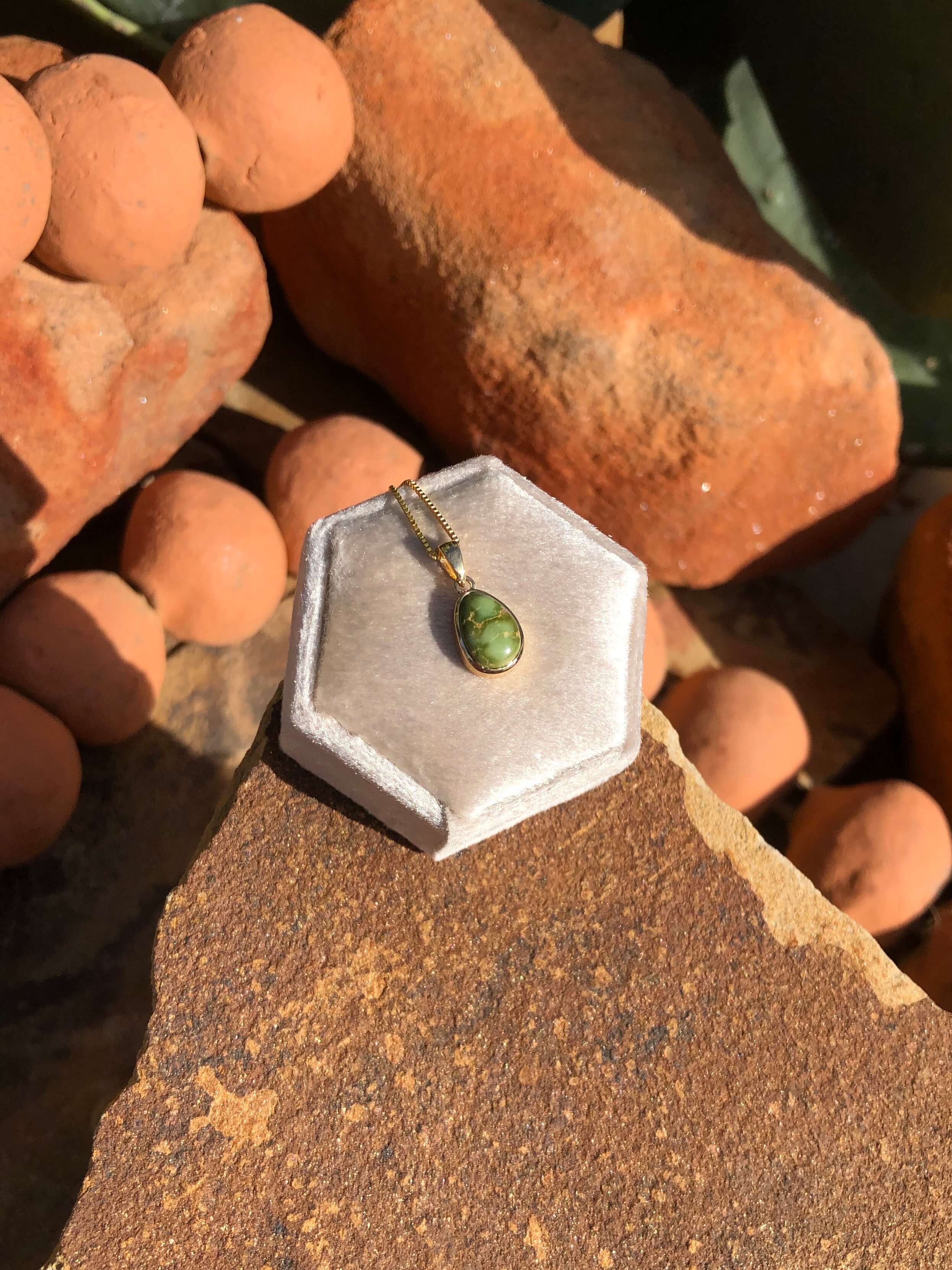 The Nordic 14k and Turquoise Pendant, 17-Pendants-Calli Co., Turquoise and Silver Jewelry, Native American Handmade, Zuni Tribe, Navajo Tribe, Brock Texas