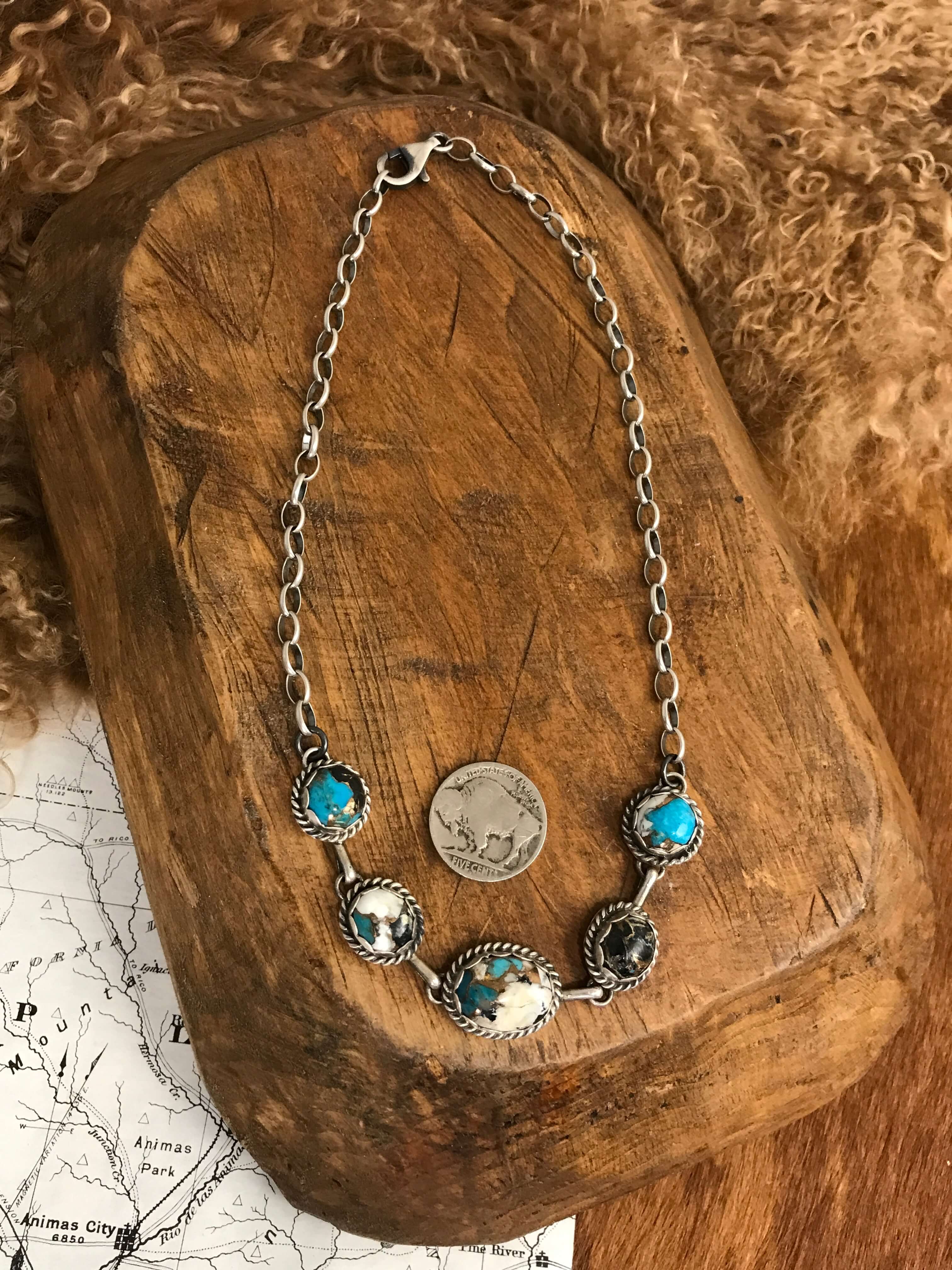 The Lulu Necklace, 2-Necklaces-Calli Co., Turquoise and Silver Jewelry, Native American Handmade, Zuni Tribe, Navajo Tribe, Brock Texas