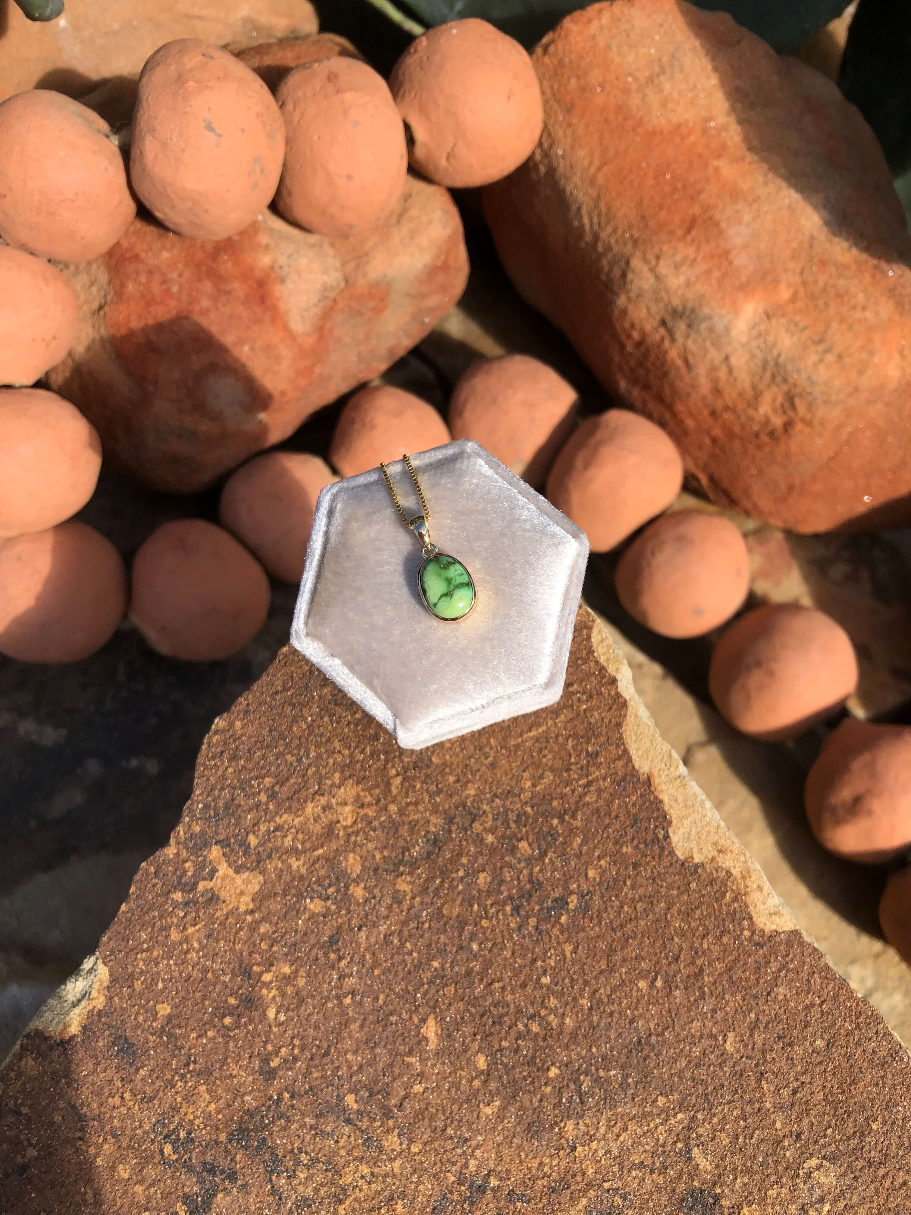 The Nordic 14k and Turquoise Pendant, 18-Pendants-Calli Co., Turquoise and Silver Jewelry, Native American Handmade, Zuni Tribe, Navajo Tribe, Brock Texas