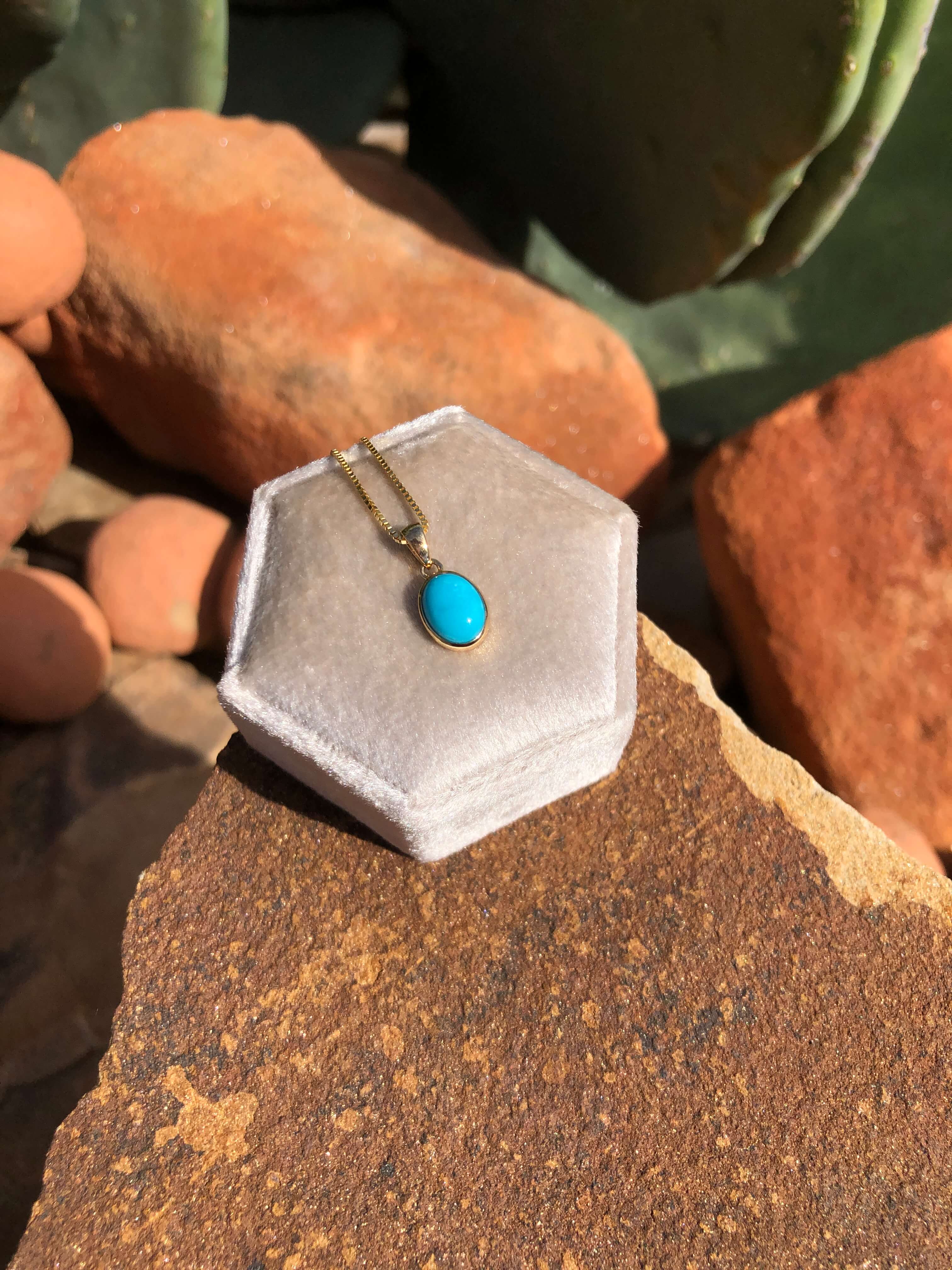 The Nordic 14k and Turquoise Pendant, 21-Pendants-Calli Co., Turquoise and Silver Jewelry, Native American Handmade, Zuni Tribe, Navajo Tribe, Brock Texas