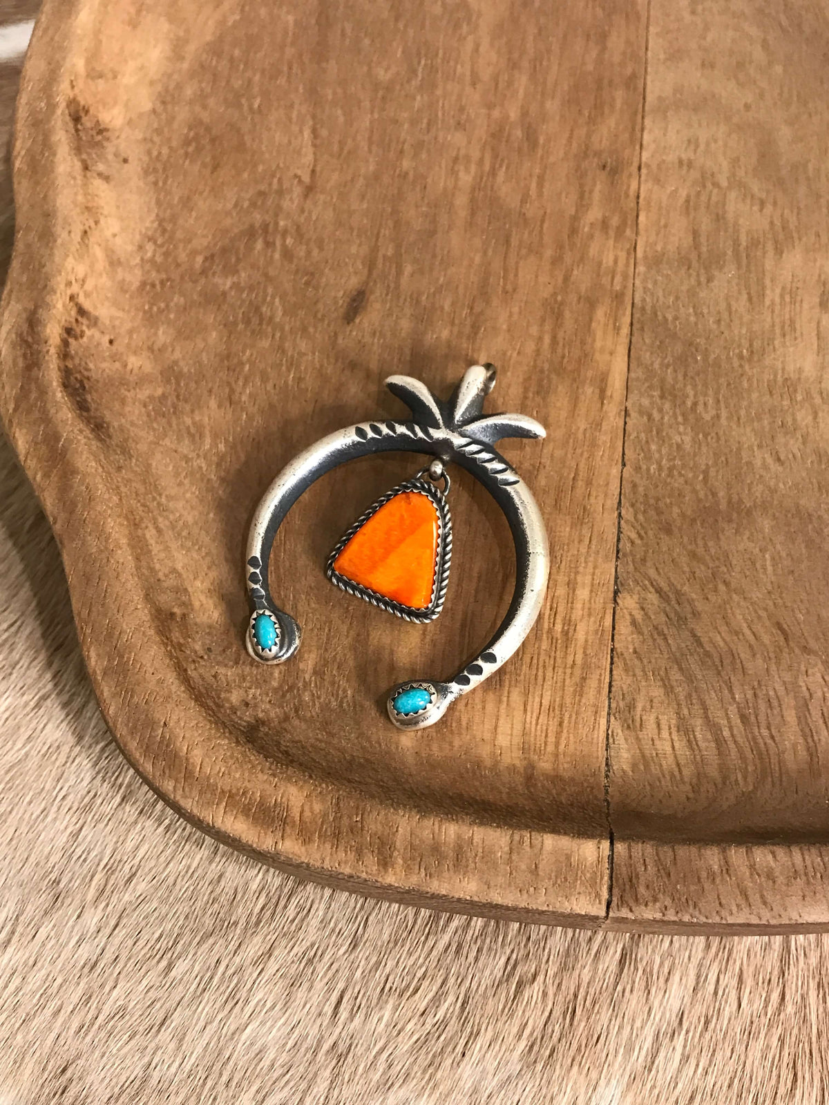 The Naja Pendant, 64-Pendants-Calli Co., Turquoise and Silver Jewelry, Native American Handmade, Zuni Tribe, Navajo Tribe, Brock Texas