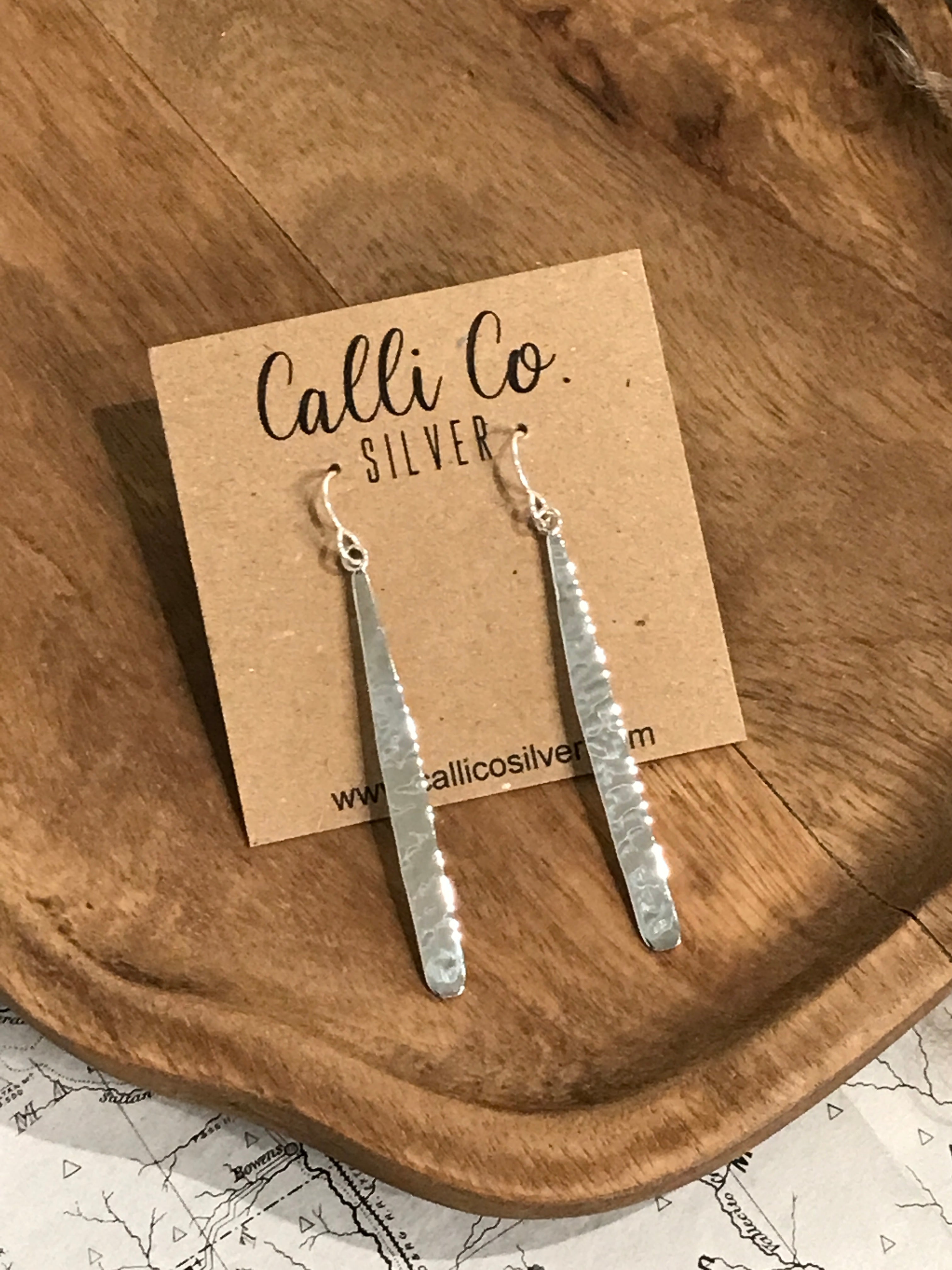 The Bradford Earrings-Earrings-Calli Co., Turquoise and Silver Jewelry, Native American Handmade, Zuni Tribe, Navajo Tribe, Brock Texas