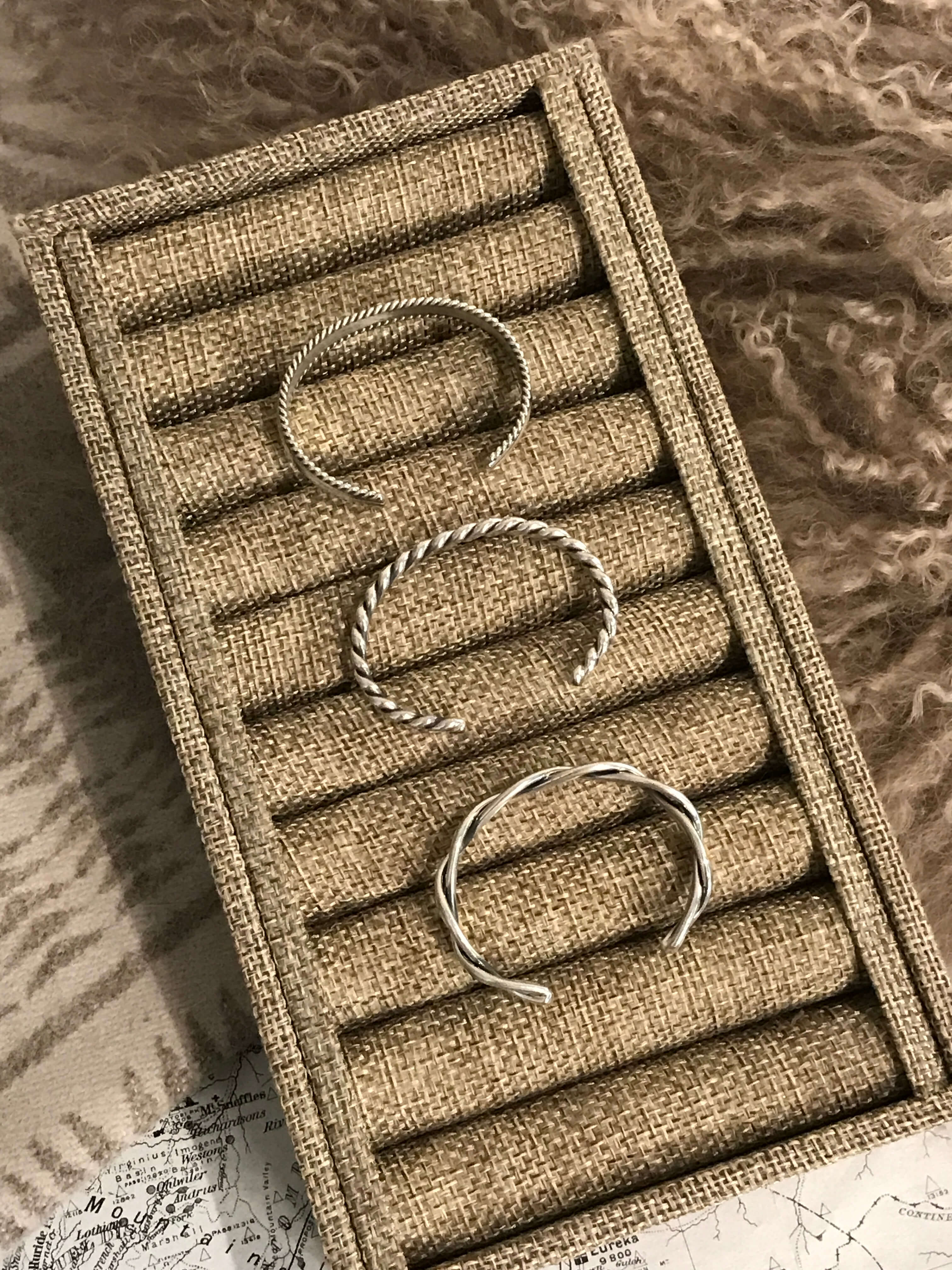 The Extra Small Bryla Cuffs-Bracelets & Cuffs-Calli Co., Turquoise and Silver Jewelry, Native American Handmade, Zuni Tribe, Navajo Tribe, Brock Texas