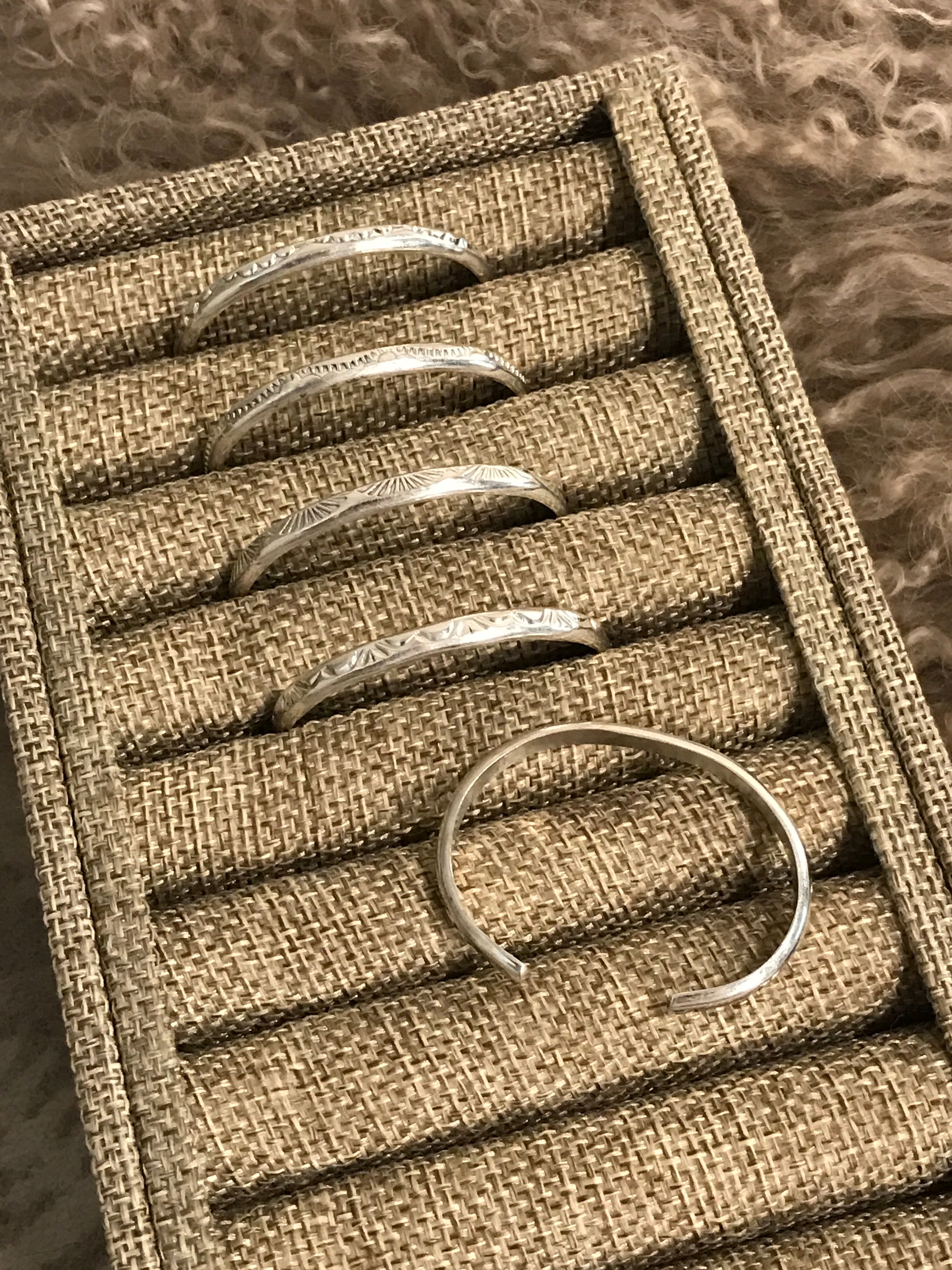 The Extra Small Birdie Cuffs-Bracelets & Cuffs-Calli Co., Turquoise and Silver Jewelry, Native American Handmade, Zuni Tribe, Navajo Tribe, Brock Texas