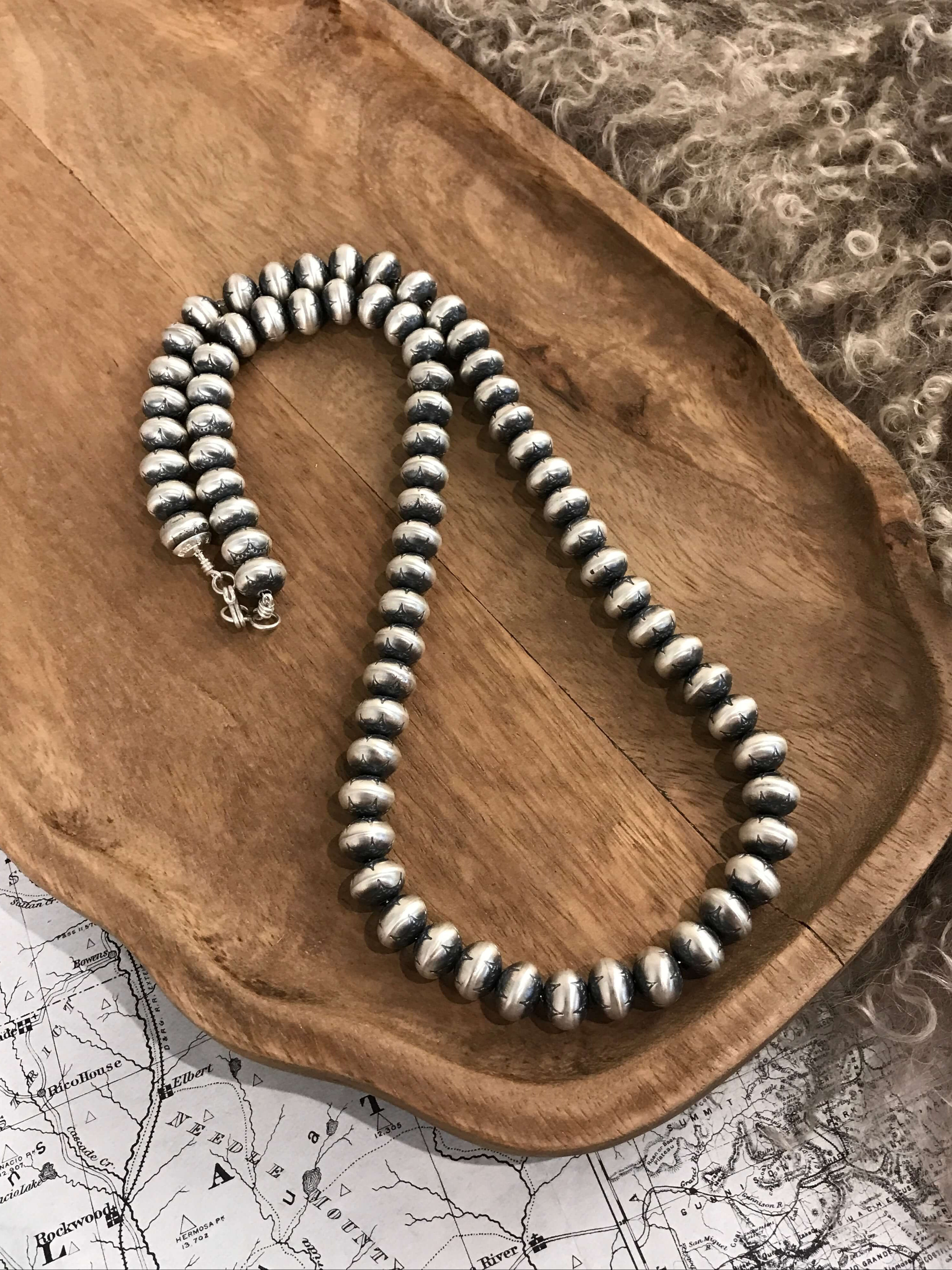 The Holden Necklace, 24"-Necklaces-Calli Co., Turquoise and Silver Jewelry, Native American Handmade, Zuni Tribe, Navajo Tribe, Brock Texas