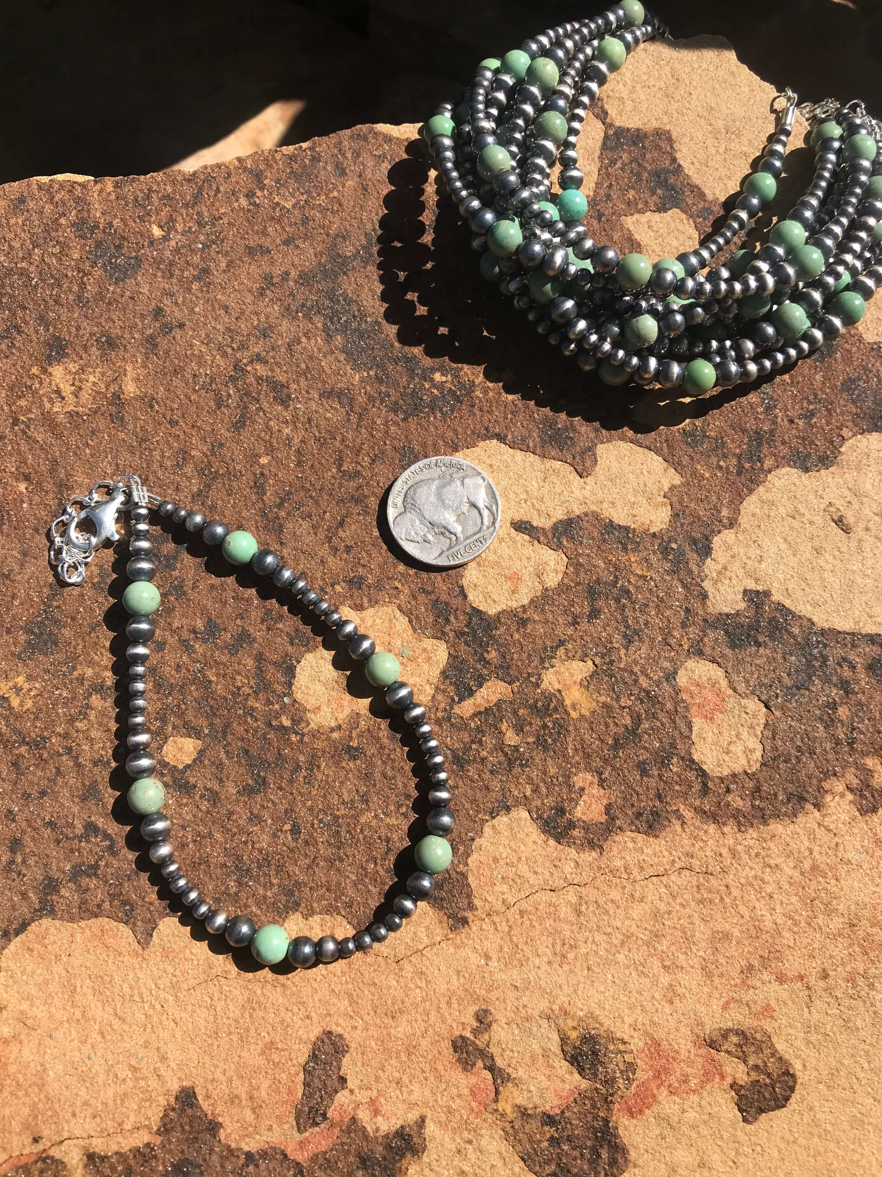 The Preston Anklet-Bracelets & Cuffs-Calli Co., Turquoise and Silver Jewelry, Native American Handmade, Zuni Tribe, Navajo Tribe, Brock Texas
