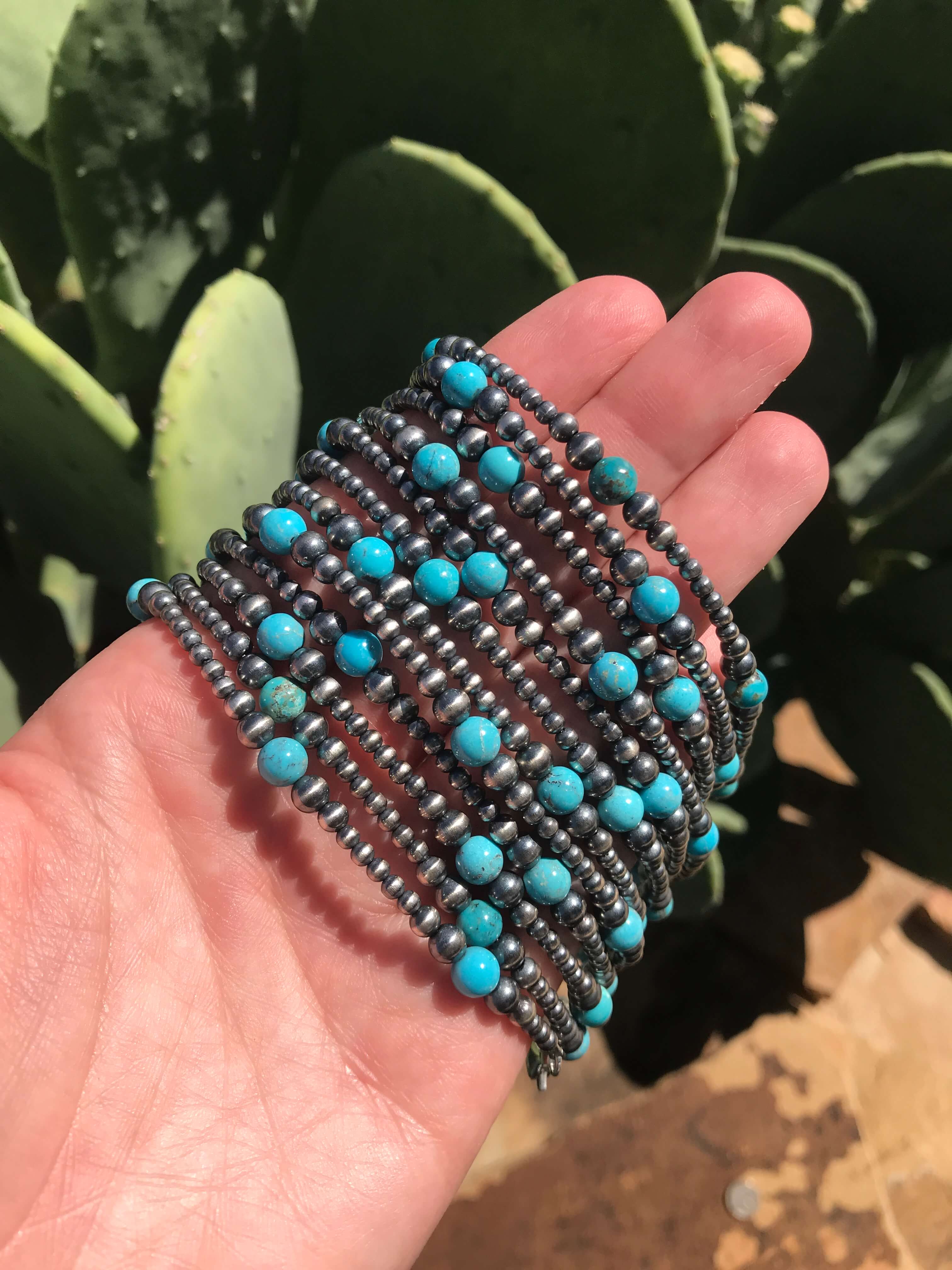 The Callison Anklet-Bracelets & Cuffs-Calli Co., Turquoise and Silver Jewelry, Native American Handmade, Zuni Tribe, Navajo Tribe, Brock Texas