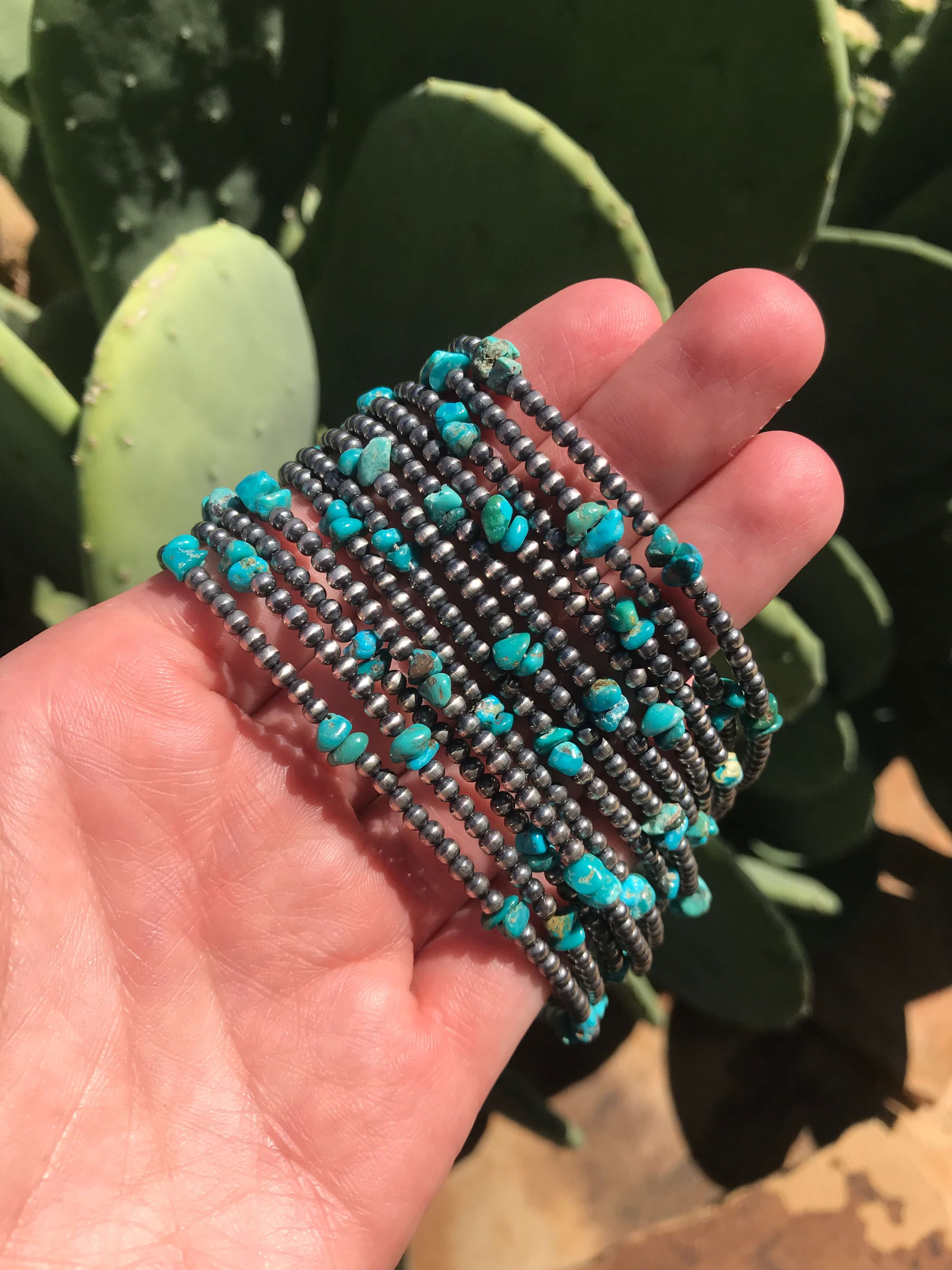 The Maizey Ankle Bracelet-Bracelets & Cuffs-Calli Co., Turquoise and Silver Jewelry, Native American Handmade, Zuni Tribe, Navajo Tribe, Brock Texas