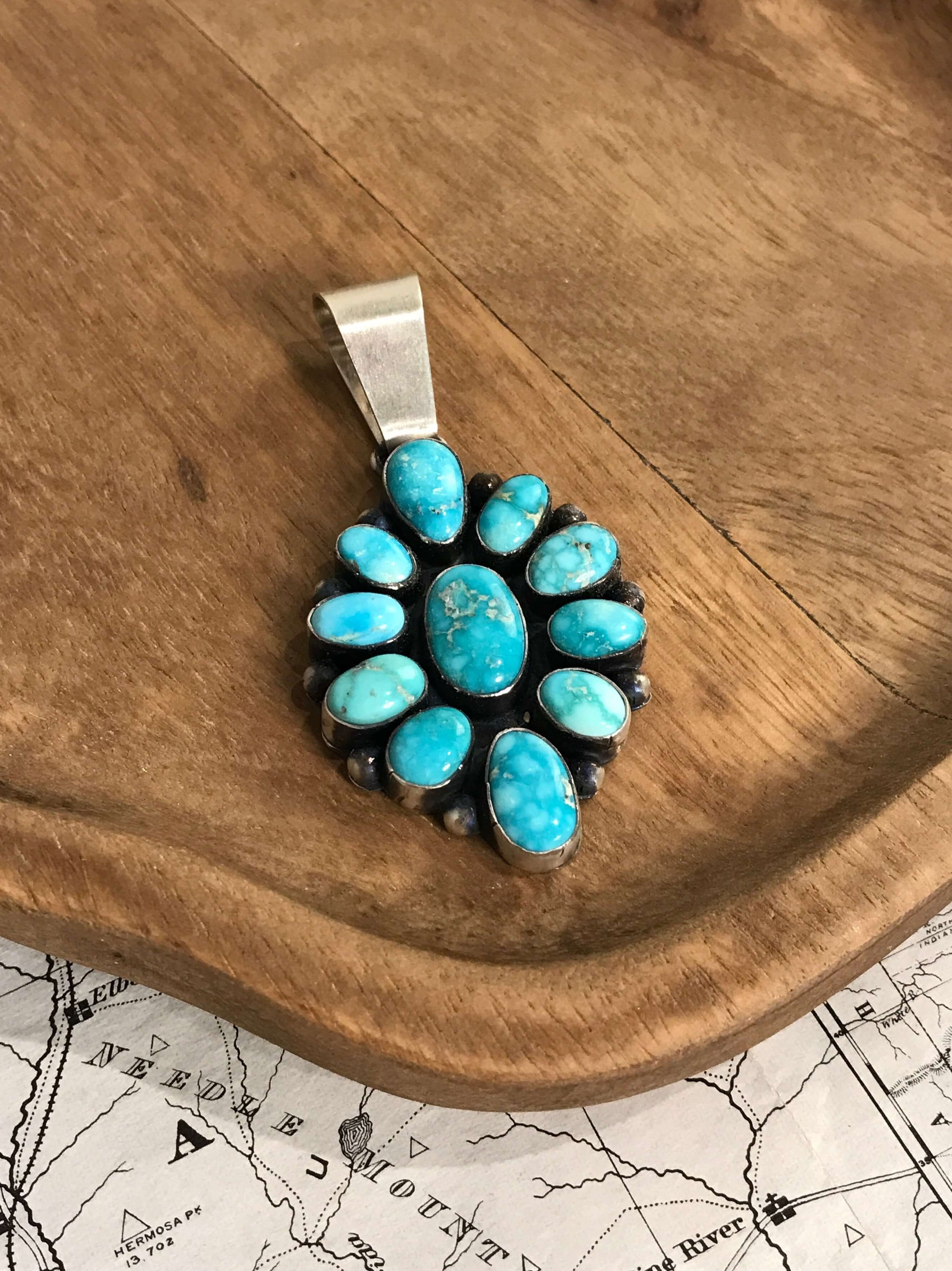 The Uma Pendant-Pendants-Calli Co., Turquoise and Silver Jewelry, Native American Handmade, Zuni Tribe, Navajo Tribe, Brock Texas