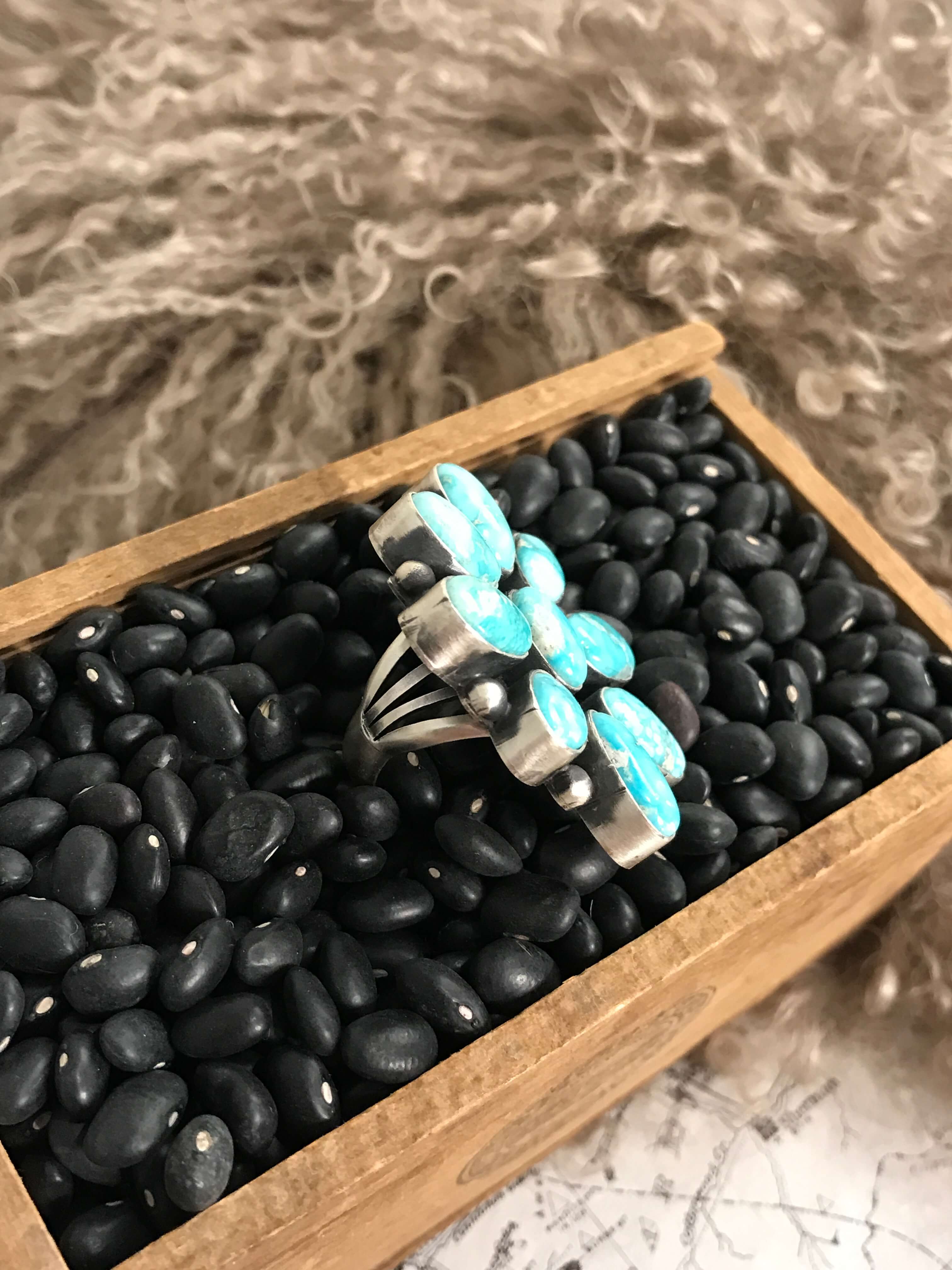 The Shilah Ring, Sz. 7-Rings-Calli Co., Turquoise and Silver Jewelry, Native American Handmade, Zuni Tribe, Navajo Tribe, Brock Texas
